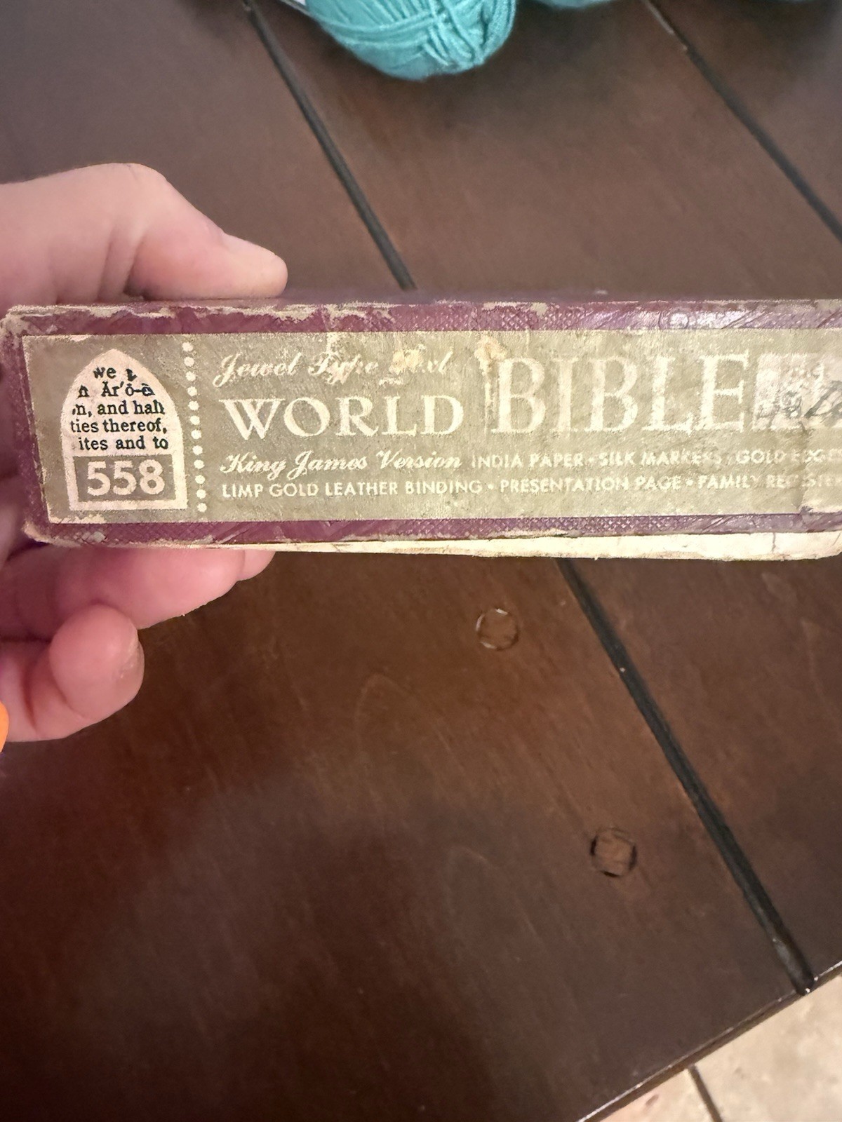 vintage Holy Bible authorized KJV LIMP GOLD LEATHER BINDING INDIA PAPER READ