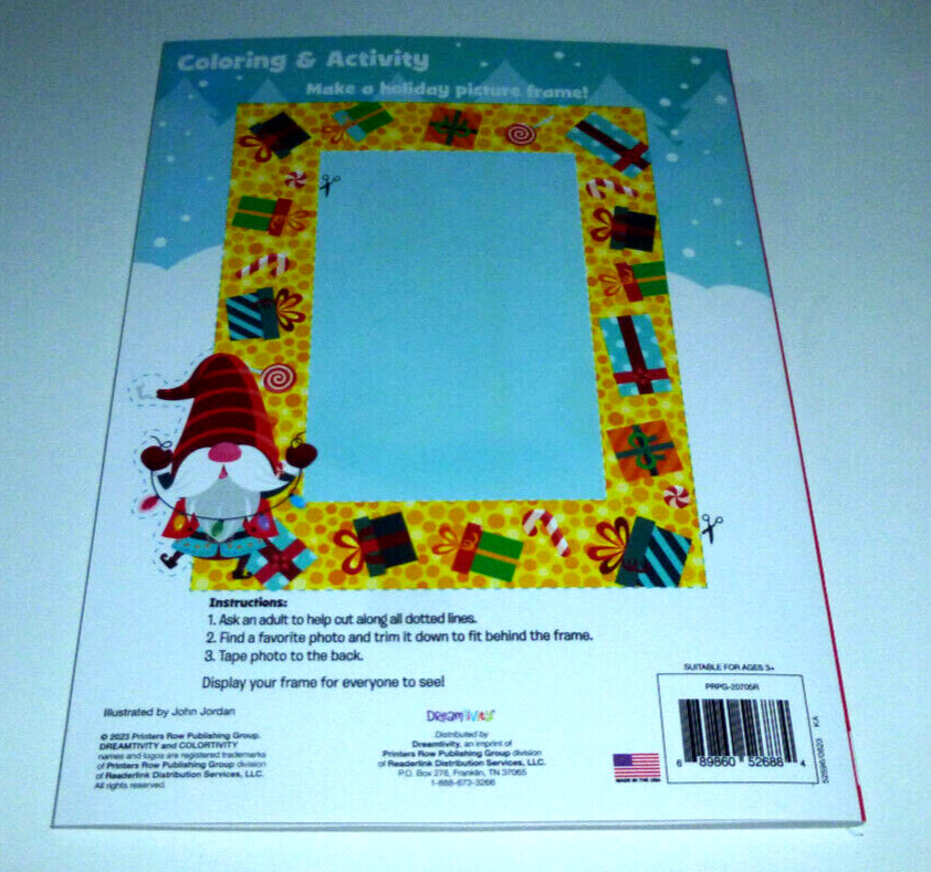 Dreamtivity’s Gnome for the Holidays Coloring & Activity Book – Brand New!!