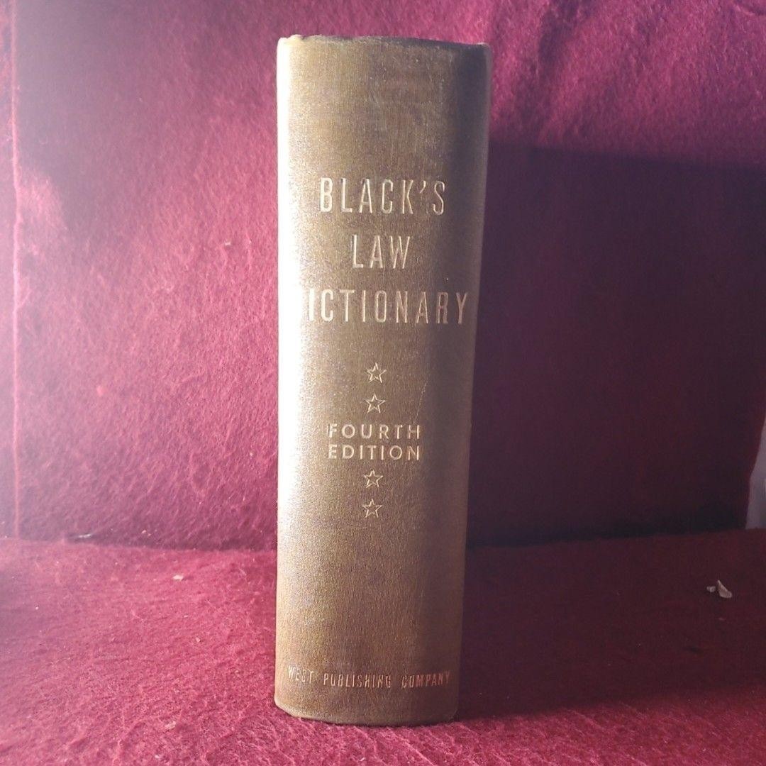 Black’s Law Dictionary Henry C. Black Fourth Edition 1951 Hardcover Webster