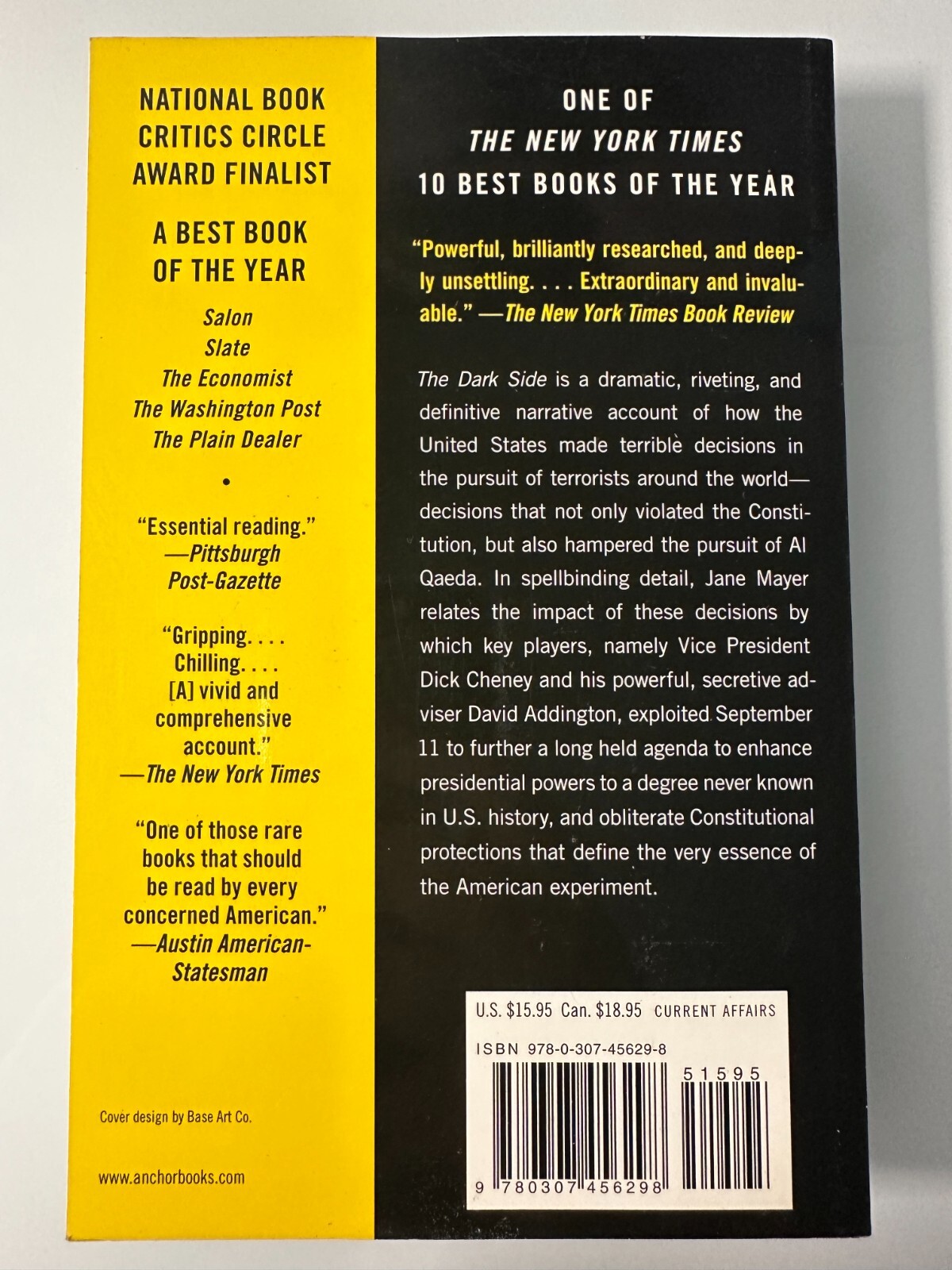 The Dark Side by Jane Mayer Paperback Nonfiction Politics Current Affairs Book
