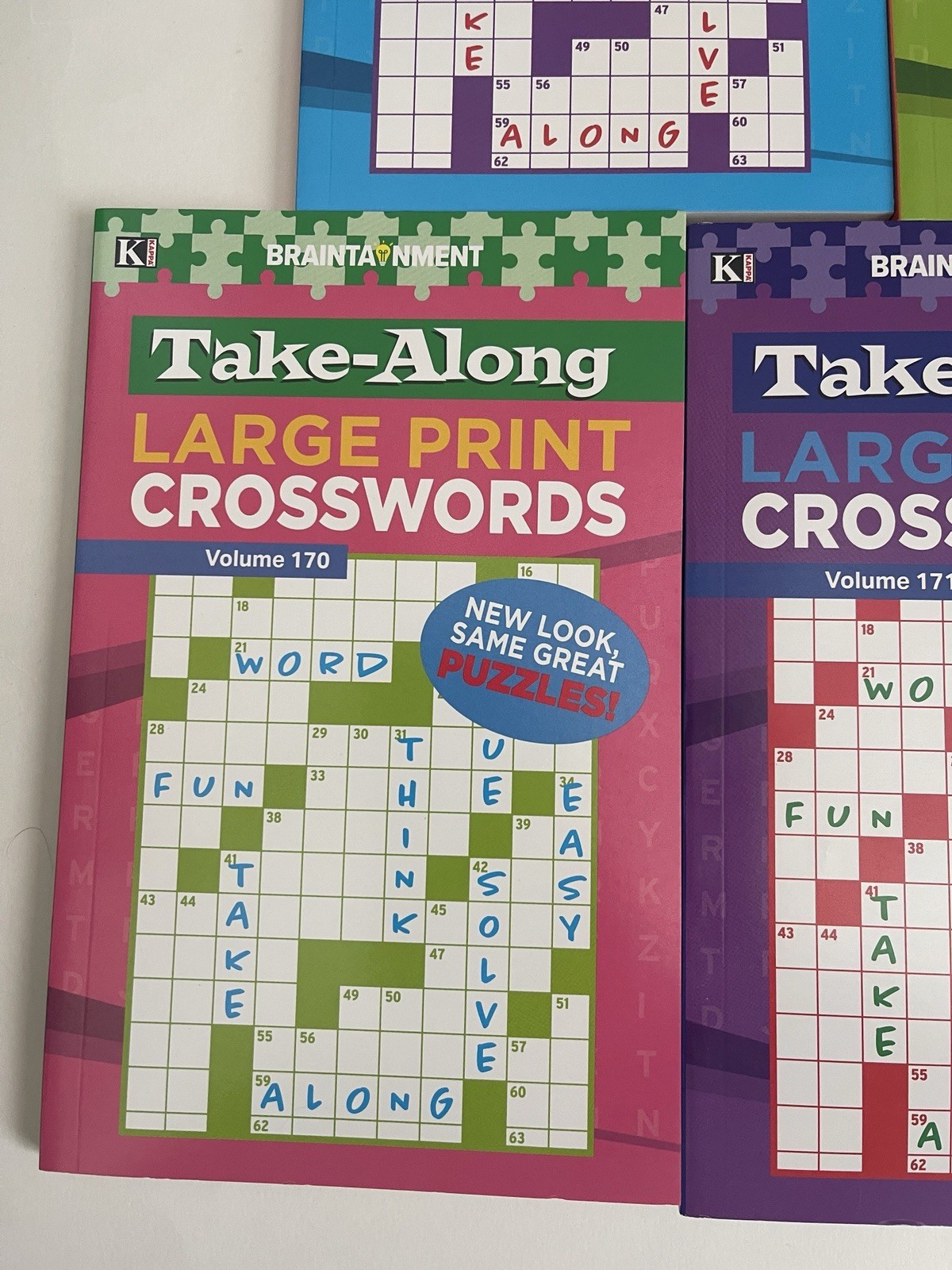 Lot 7 Kappa Take Along Large Print Crossword Books Braintainment NEW Free Ship