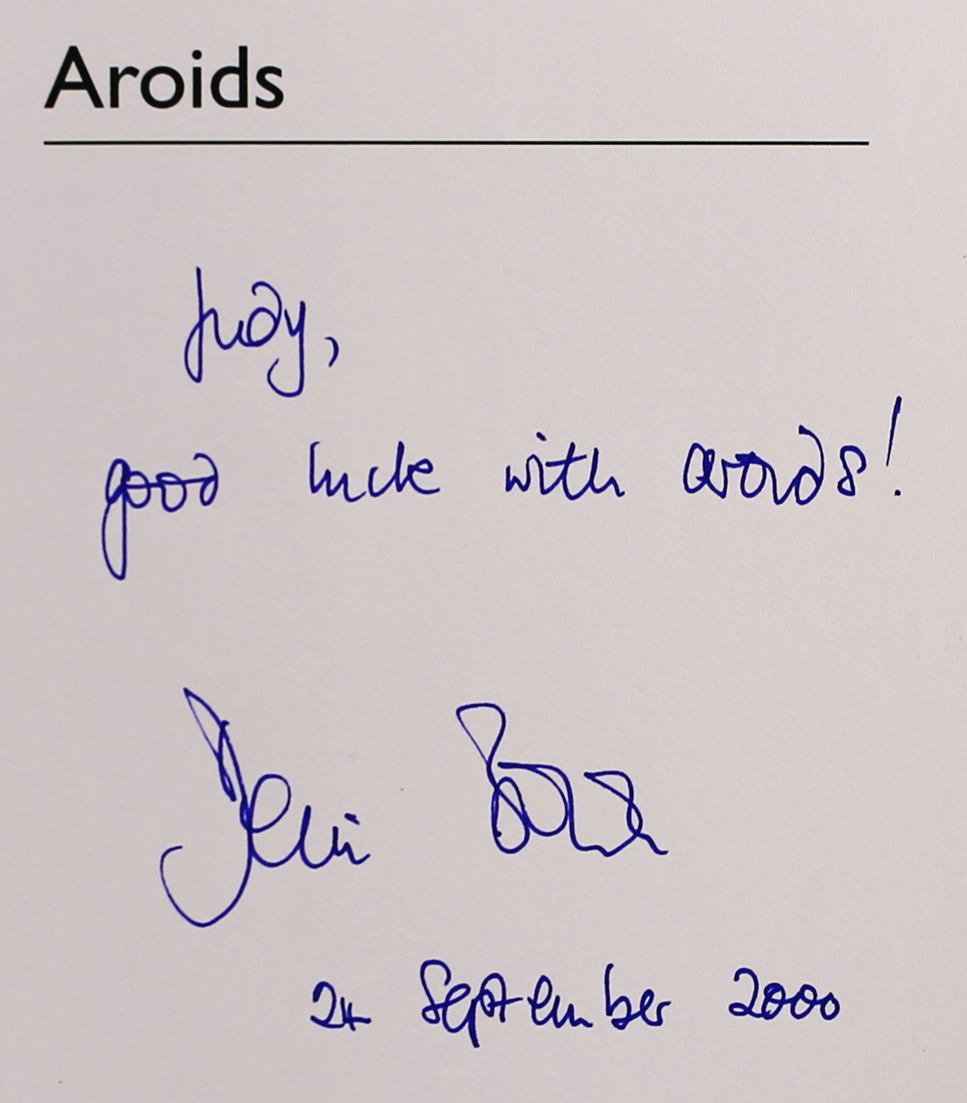 *Signed* Aroids: Plants of the Arum Family 2nd Ed by Deni Bown; G++/G++