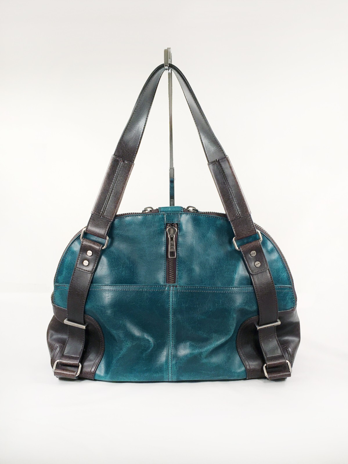 Matt & Nat Bowler/Doctor/Satchel Shoulder Bag,Teal/Brown Vegan Faux Leather,NWOT