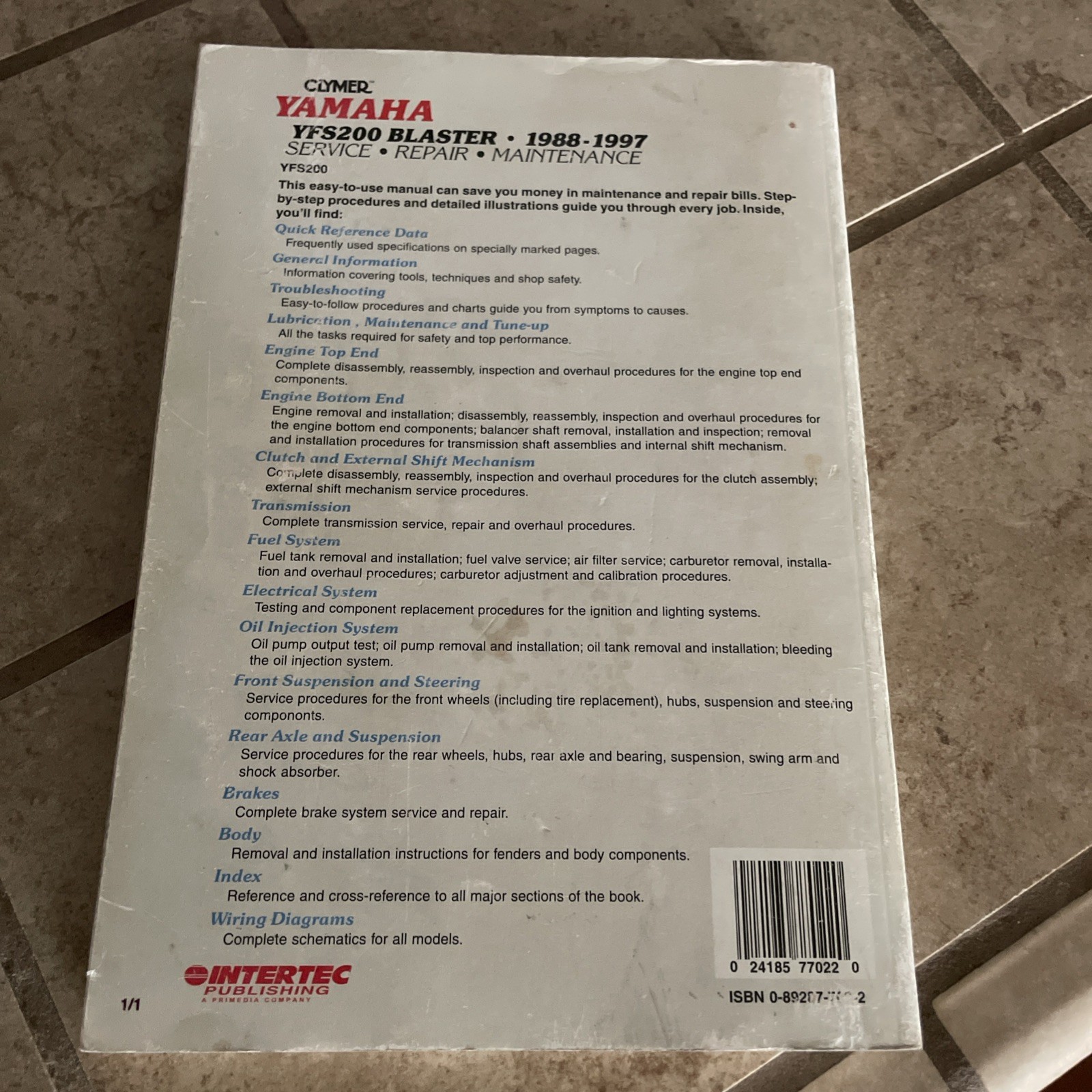 YAHAMA Warrior 1987-1995 Service Repair Maintenance Clymer Manual M487