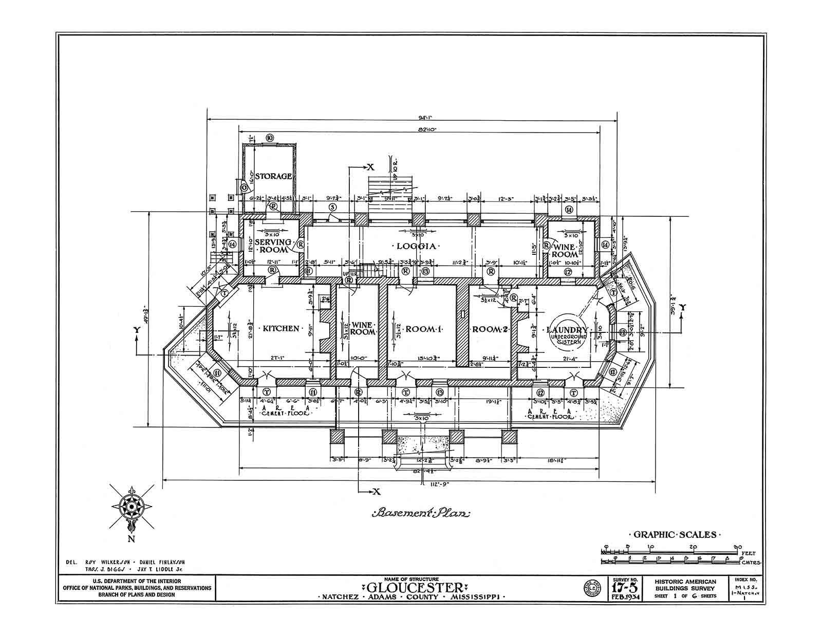 Historic House Plan Drawings of Natchez, Mississippi