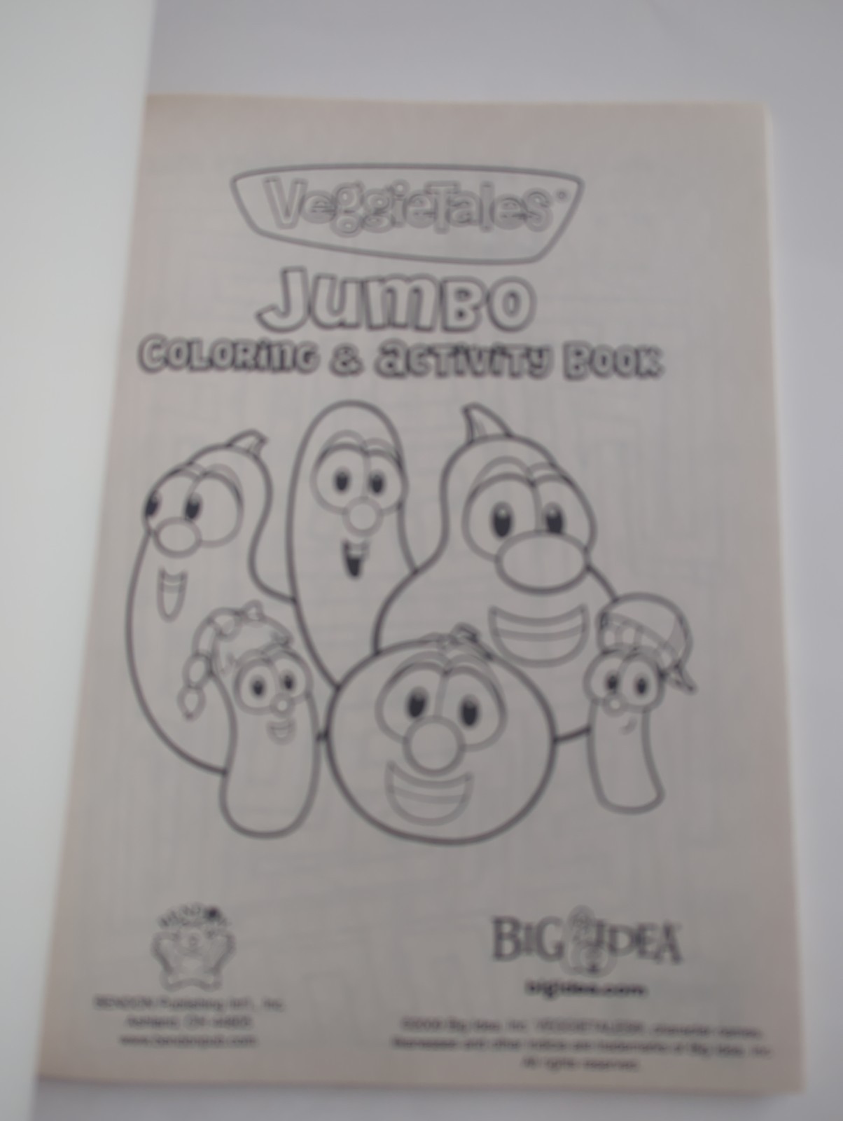 Big Idea 2009 VeggieTales Jumbo Coloring & Activity Book UNCOLORED SC Book 3
