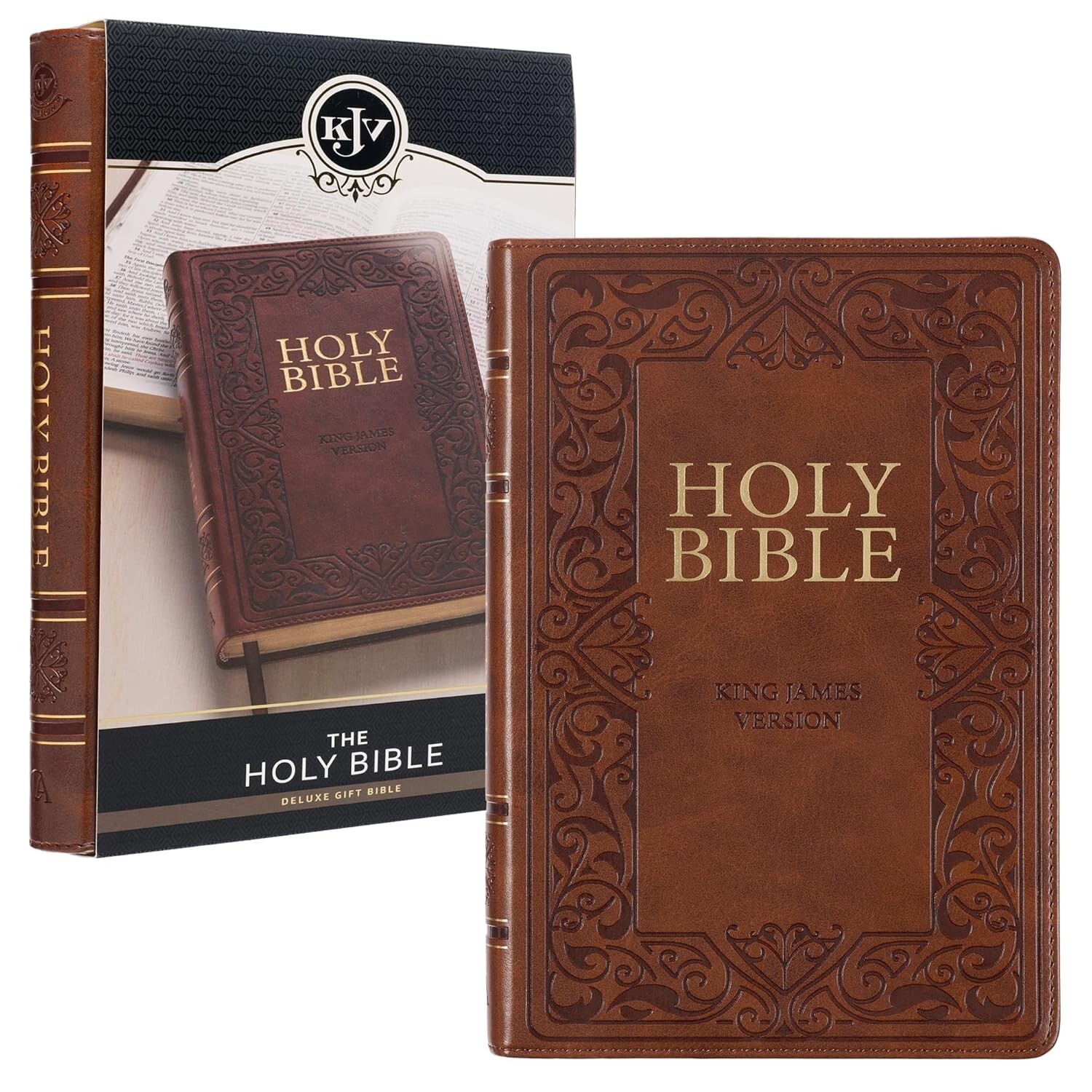 Medium Brown KJV Deluxe Bible with Thumb Index BRAND NEW in Shrink Wrap!!!