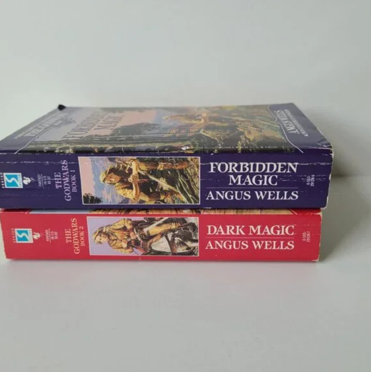 2 Books The Godwars 1 2 Angus Wells Forbidden Magic Dark Epic Fantasy