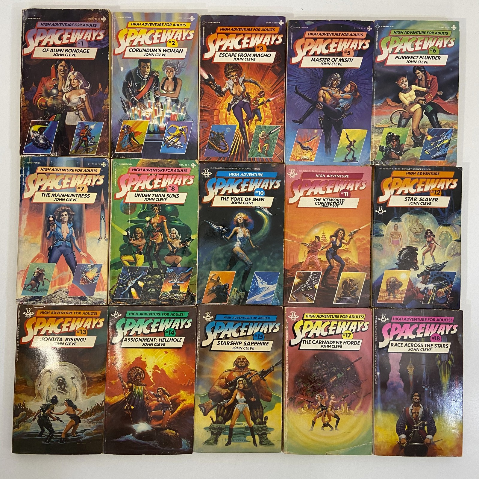 15 John Cleve Spaceways Series Misc Volumes MMPB VTG Science Fiction Novels Lot