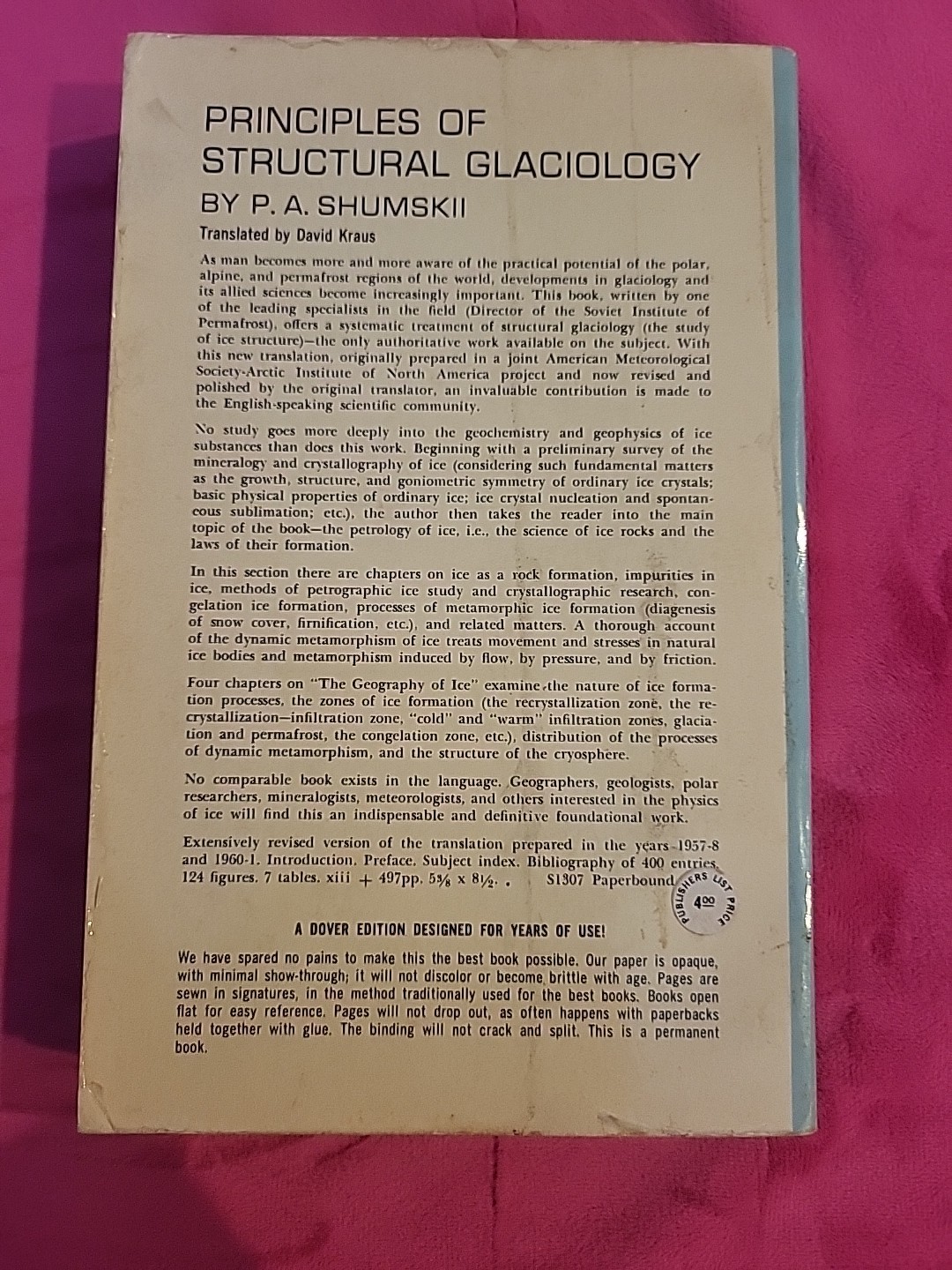 1964 Edition “Principles Of Structural Glaciology”
