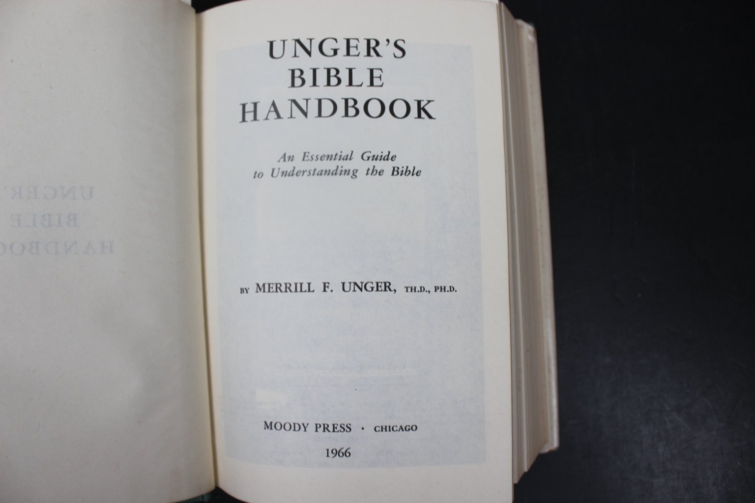 Unger’s Bible Handbook Merrill F. Unger 1966 First Edition Moody Press HCDJ