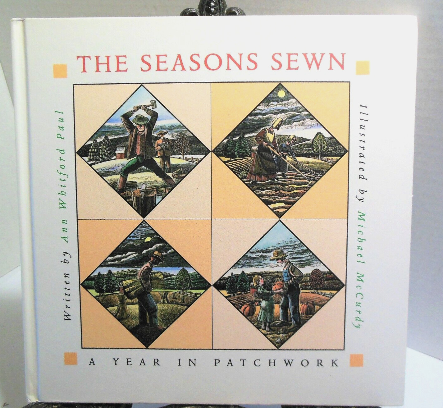 THE SEASONS SEWN Kids Book Quilt Blocks in US History Pioneers Slaves Seasons HB