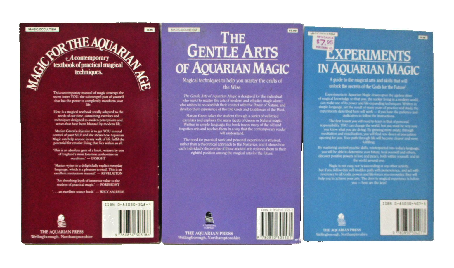 The Gentle Arts of Aquarian Magic, Experiments In, Magic For Age lot by Green