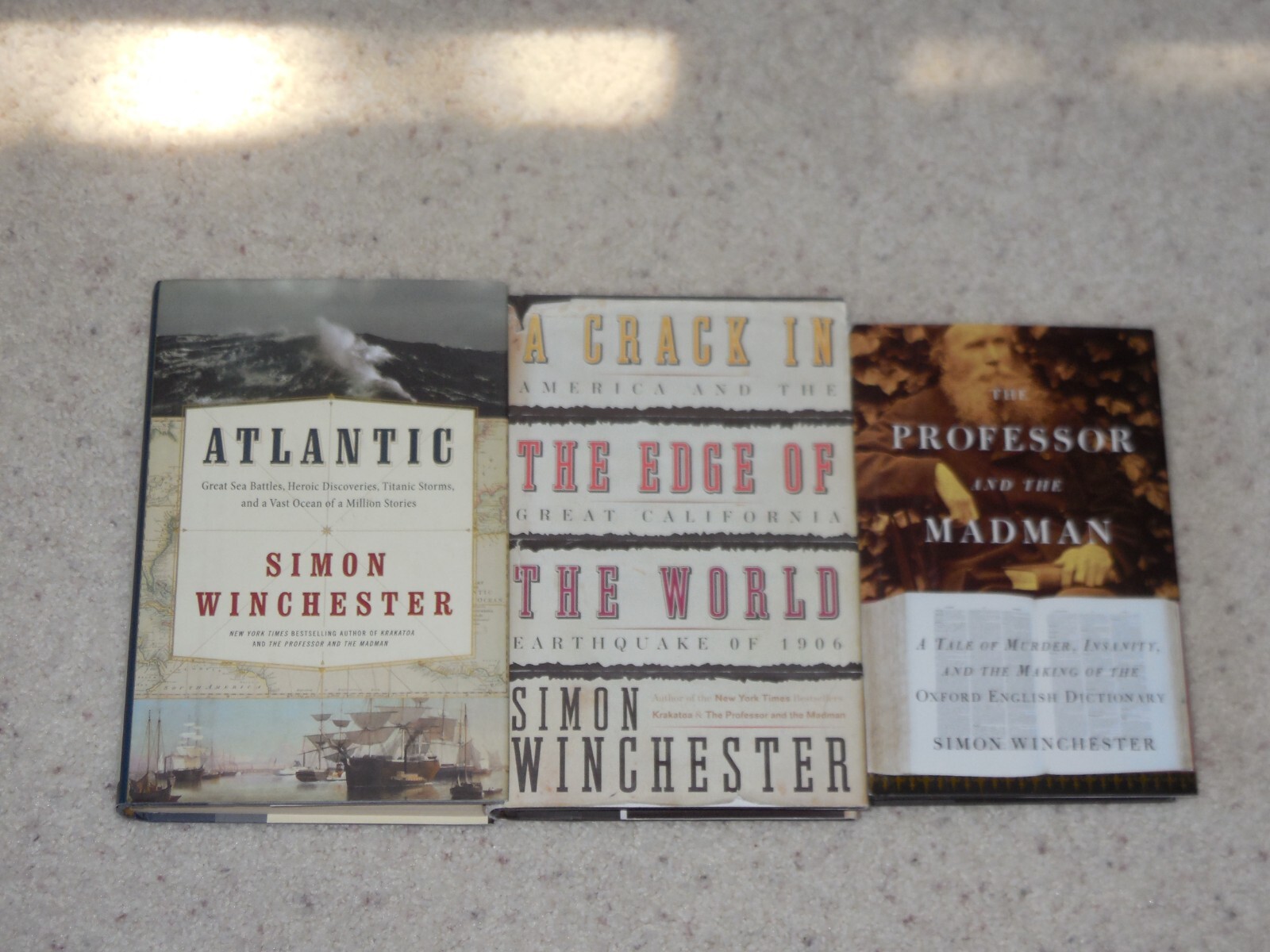 SIMON WINCHESTER 3 Hardcovers with Dust Jackets and 2 Trade Paperbacks