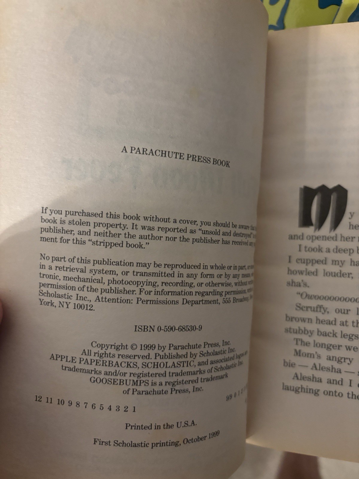 1st Edition – Full Moon Fever Goosebumps Series 2000, No 22