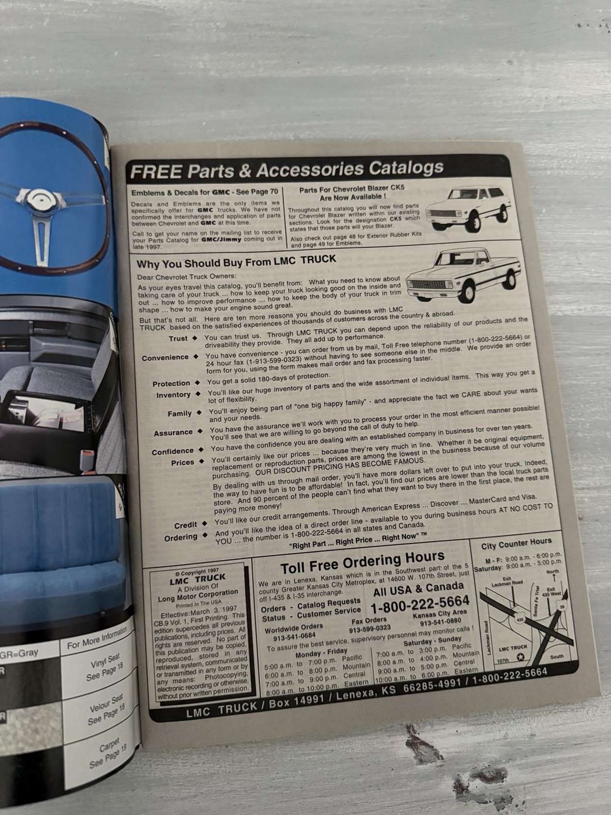 LMC TRUCK Catalog 1960-72 Chevrolet Truck & Blazer Parts 1997 136 pages
