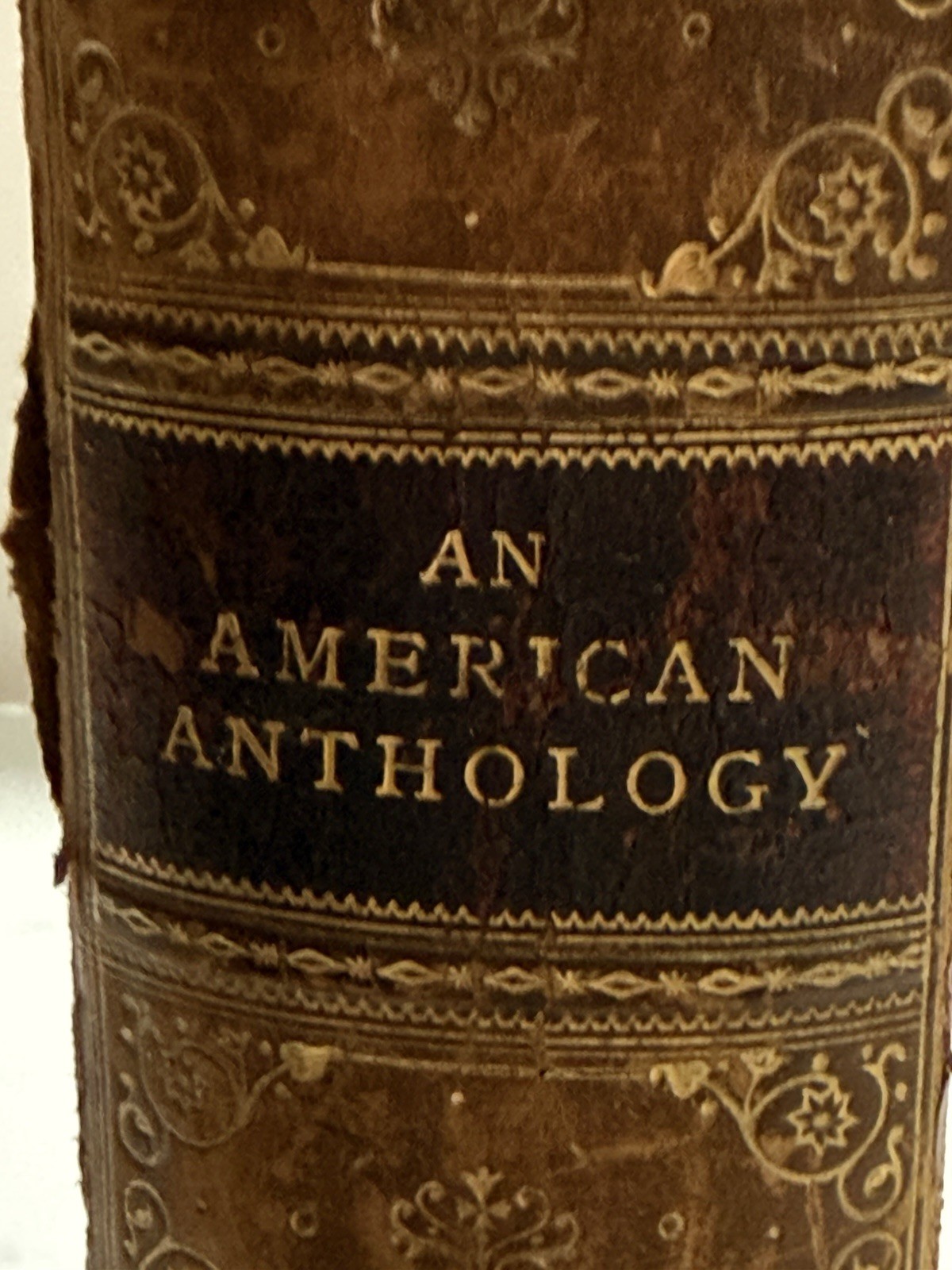 An American Anthology- Stedman 1906 Poetry 1787-1900 Poe Longfellow Leather Gilt