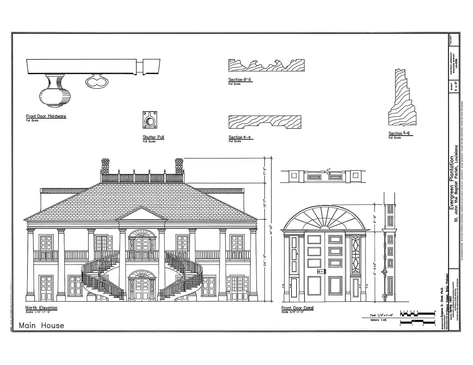 Evergreen Plantation Drawings, Edgard LA – Historic House Plans