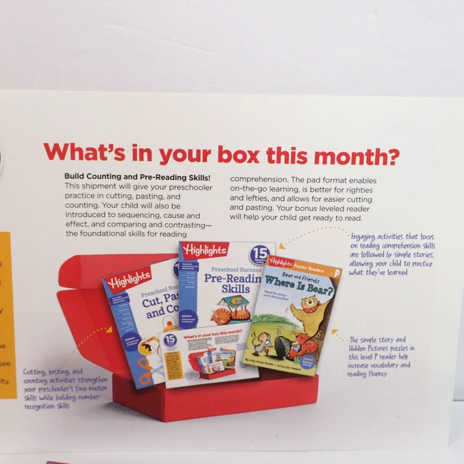 Highlights 15 Minutes A Day Preschool My Learning Box Lot of 2 Months + Bonus!
