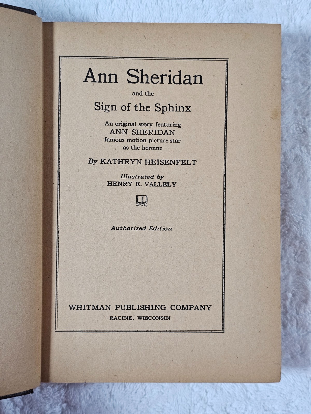 Ann Sheridan Sign of the Sphinx 1943 Whitman Authorized Hollywood 1st Ed. Print