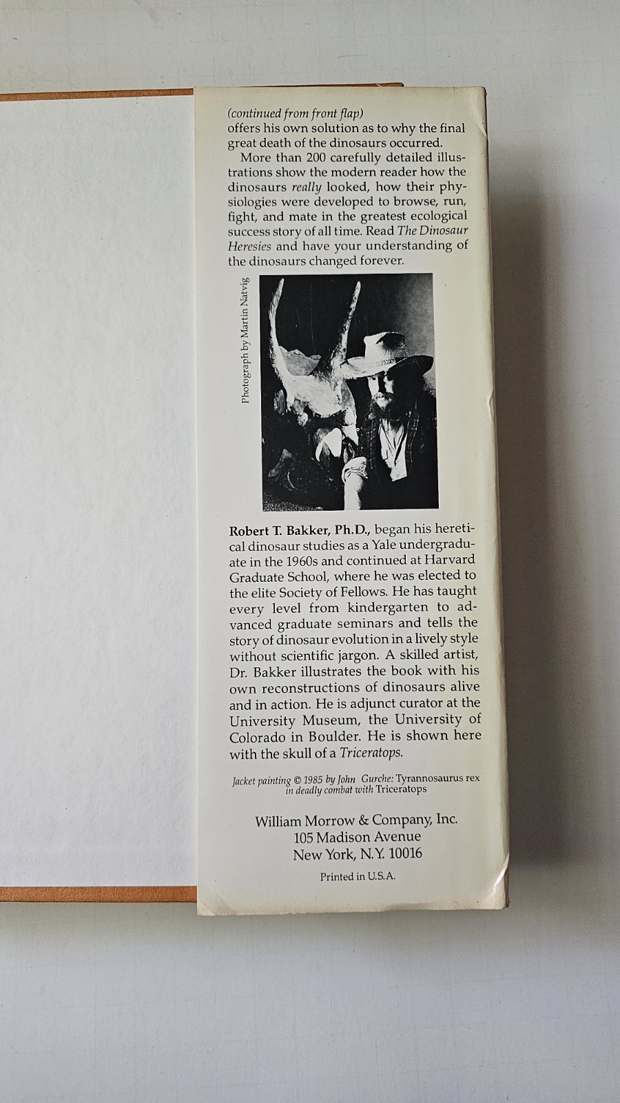 The Dinosaur Heresies by Robert T. Bakker 1986 Edition Vintage Hardcover Book