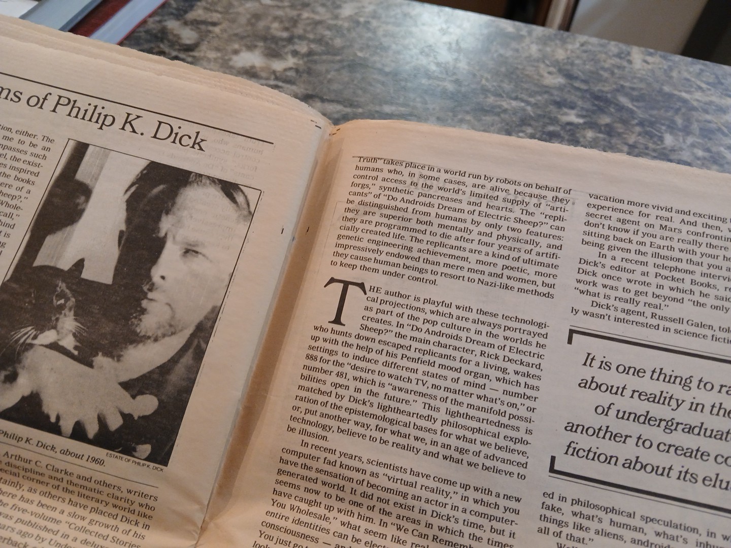 PHILIP K. DICK Electric Dreams 4-pg article NY Times Book Review 11/3/91 RARE VG