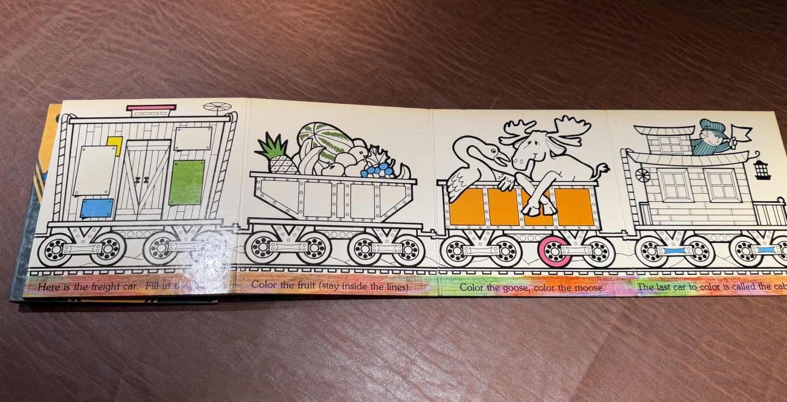 1980 Crayola Fold-A-Book Color & Re-Color Storybook…Train&Circus Parade #7301(C)