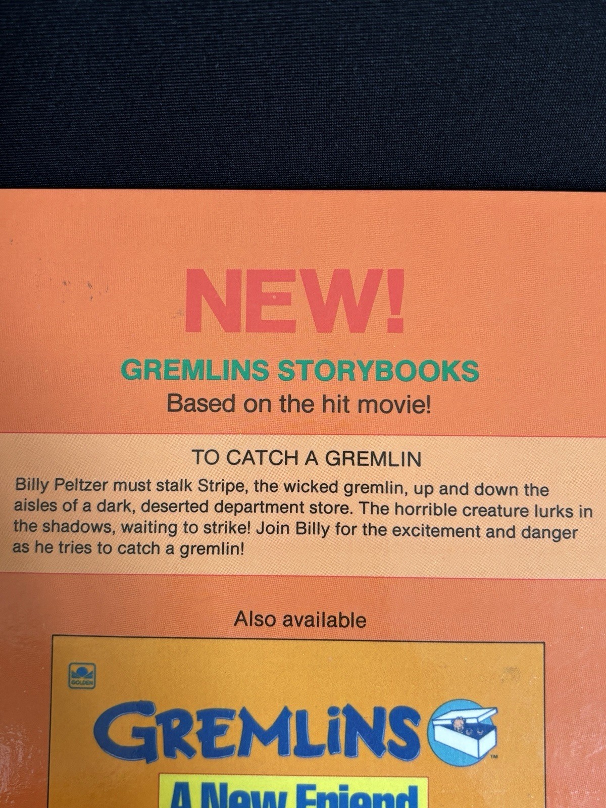 Gremlins Golden Book To Catch A Gremlin VTG 1984 Warner Bros Storybook Gizmo HTF