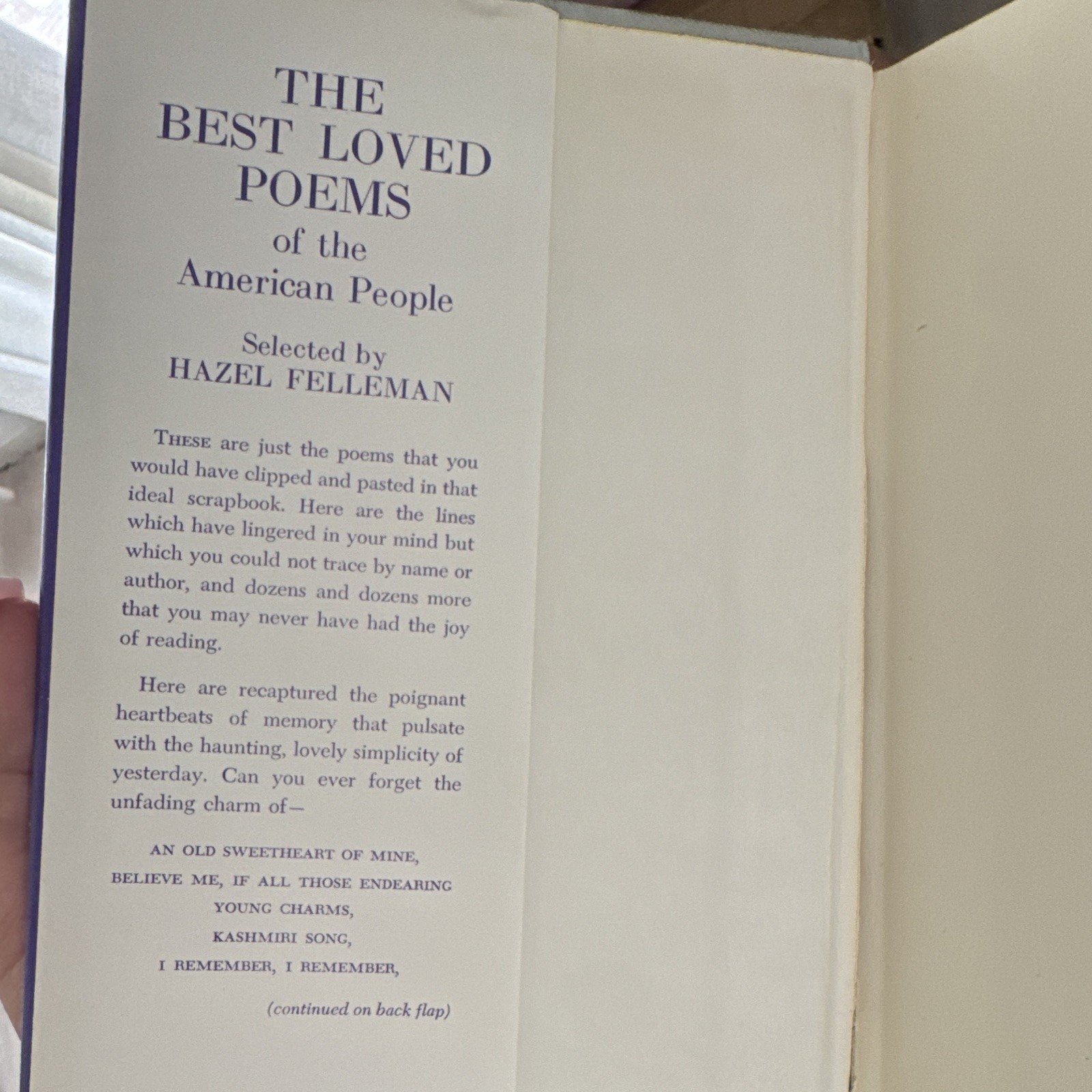 The Best Loved Poems of the American People Hazel Felleman HC w/ Dust Jacket