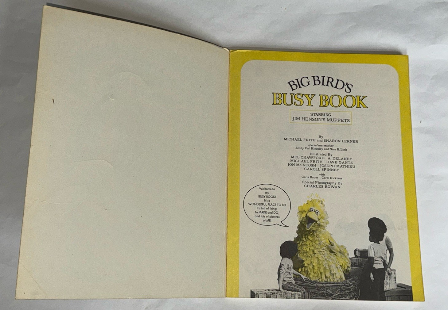 Big Bird’s Busy Book CTW Sesame Street Muppets Vintage Random House 1975 Unused!