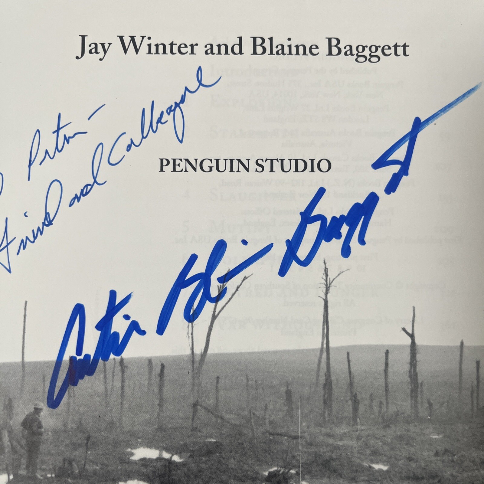 Signed Book The Great War PBS WWI Series Military Jay Winter Bliane Baggett HCDJ