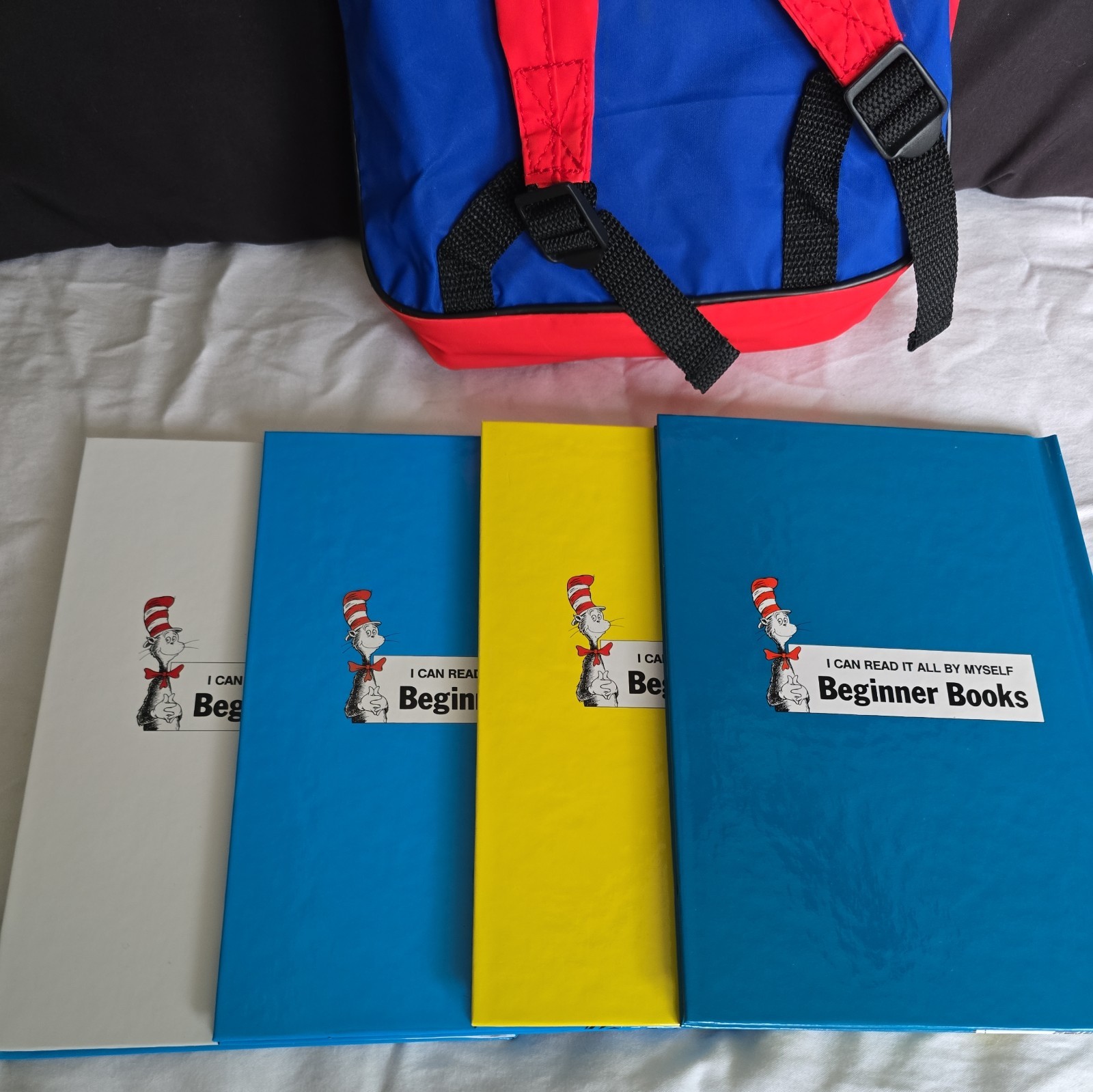 DR. SEUSS Vintage 8 Beginner Books and Bookbag