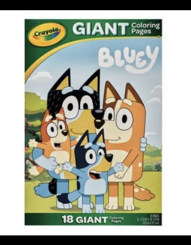 Bluey Giant 18” Crayola Coloring Pages Book Bingo Bandit