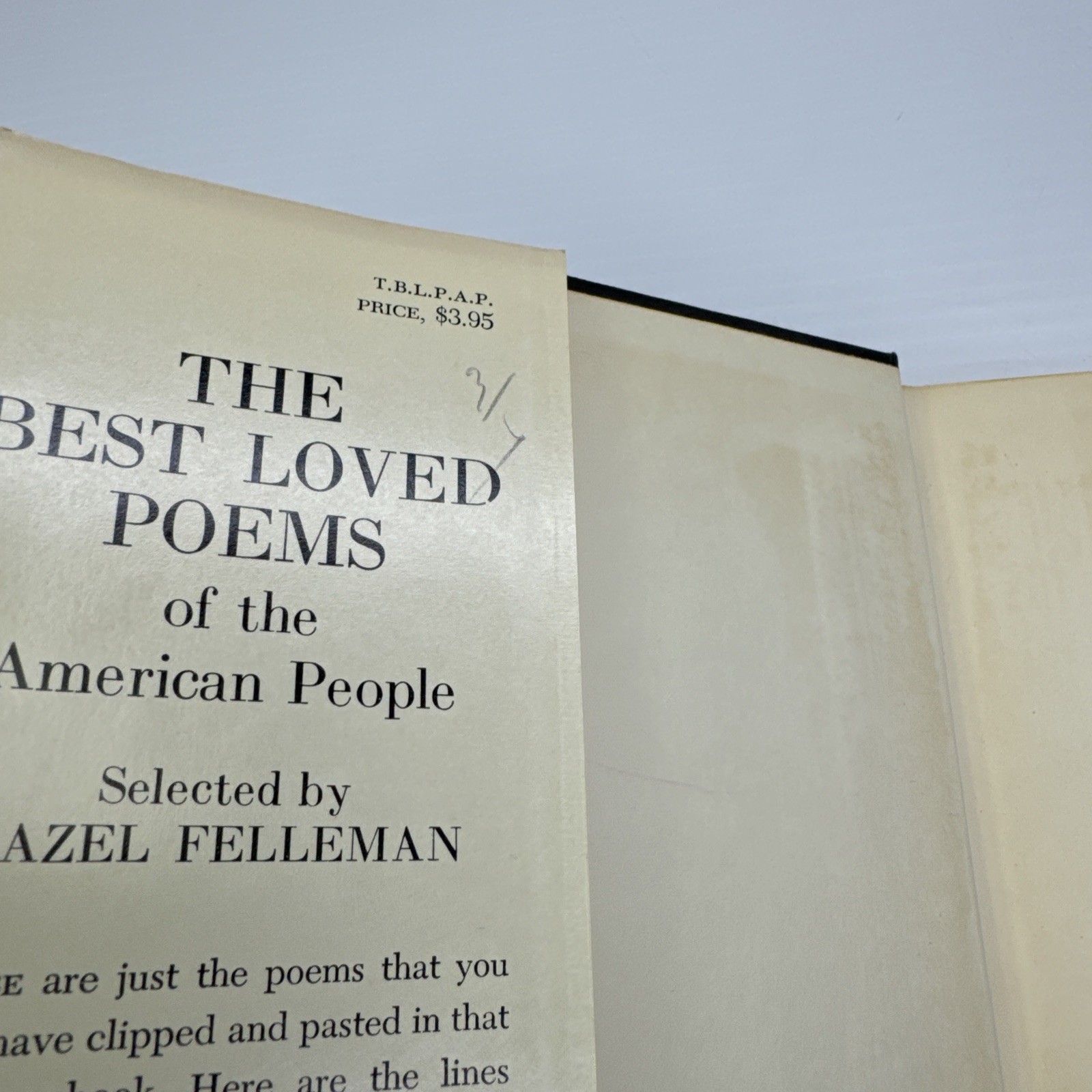 The Best Loved Poems of the American People Selected by Hazel Felleman c1936 HC