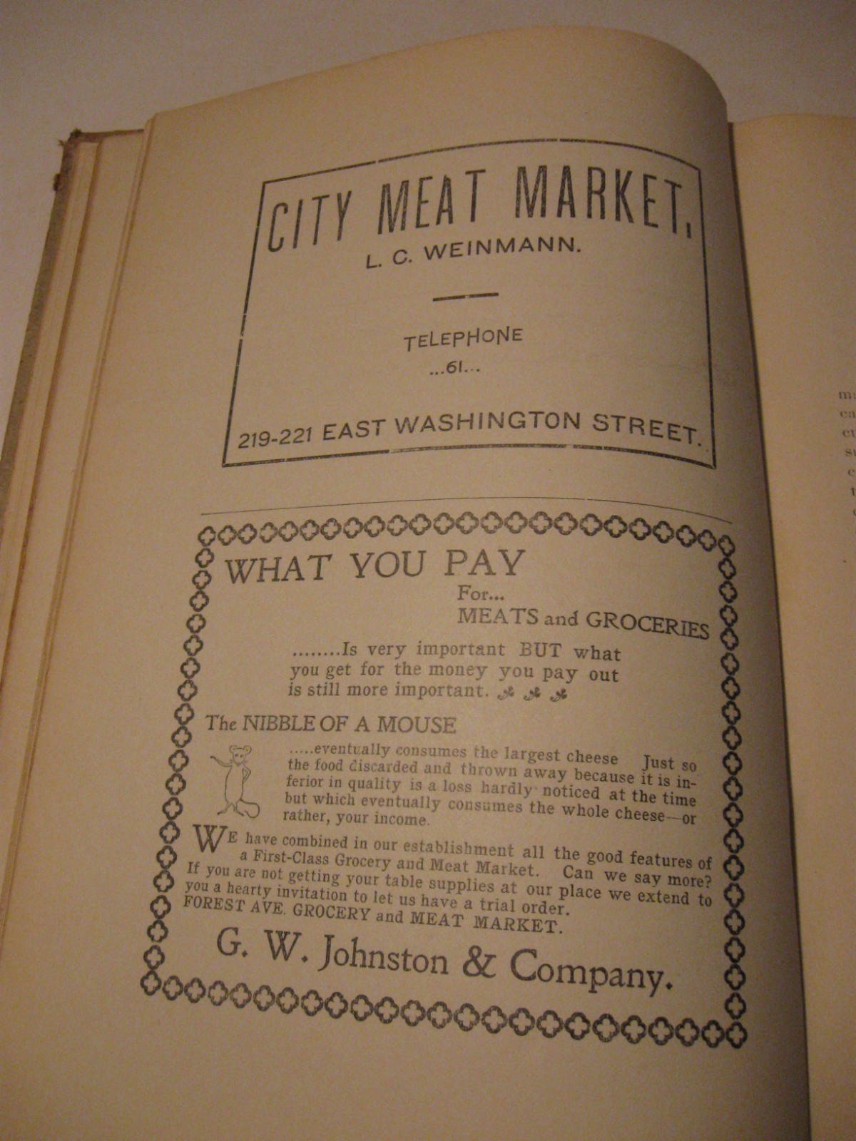 VTG Cookbook Ann Arbor MI 1899 Ladies Aid Society of the Congregational Church