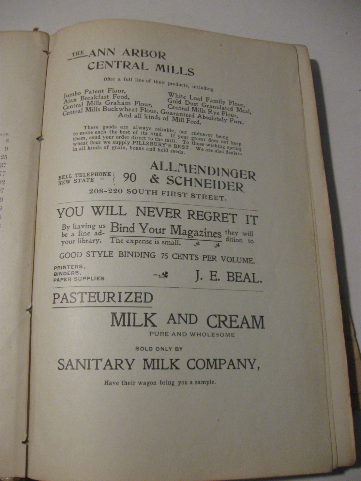 VTG Cookbook Ann Arbor MI 1899 Ladies Aid Society of the Congregational Church
