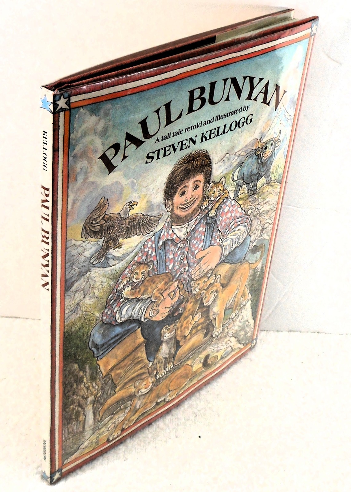 PAUL BUNYAN — Steven Kellogg — Signed & Dated w/ Drawing • Ex‑Library HC/DJ