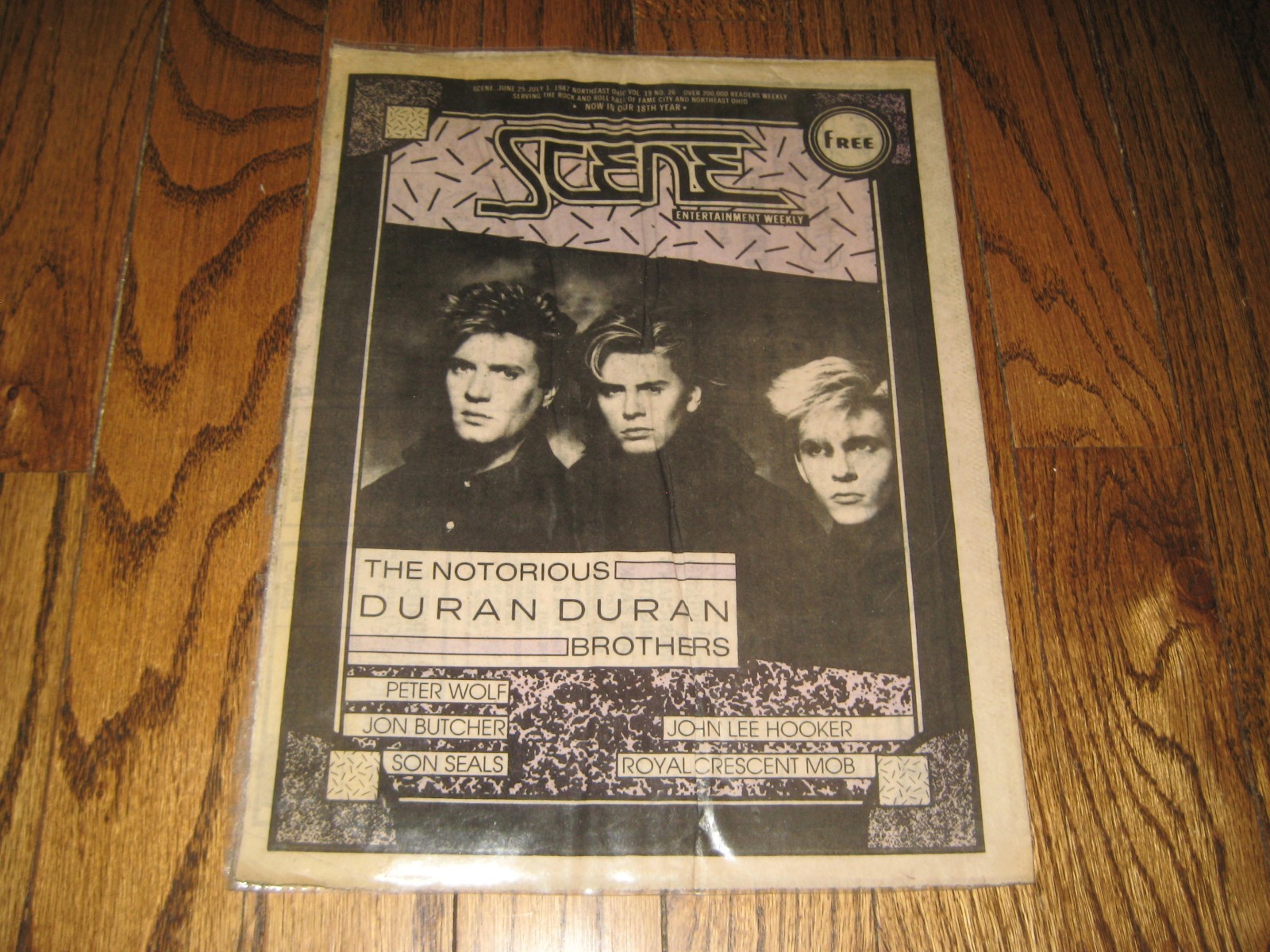 The Scene Entertainment Weekly Duran Duran 2 page advert July 1987 Notorious