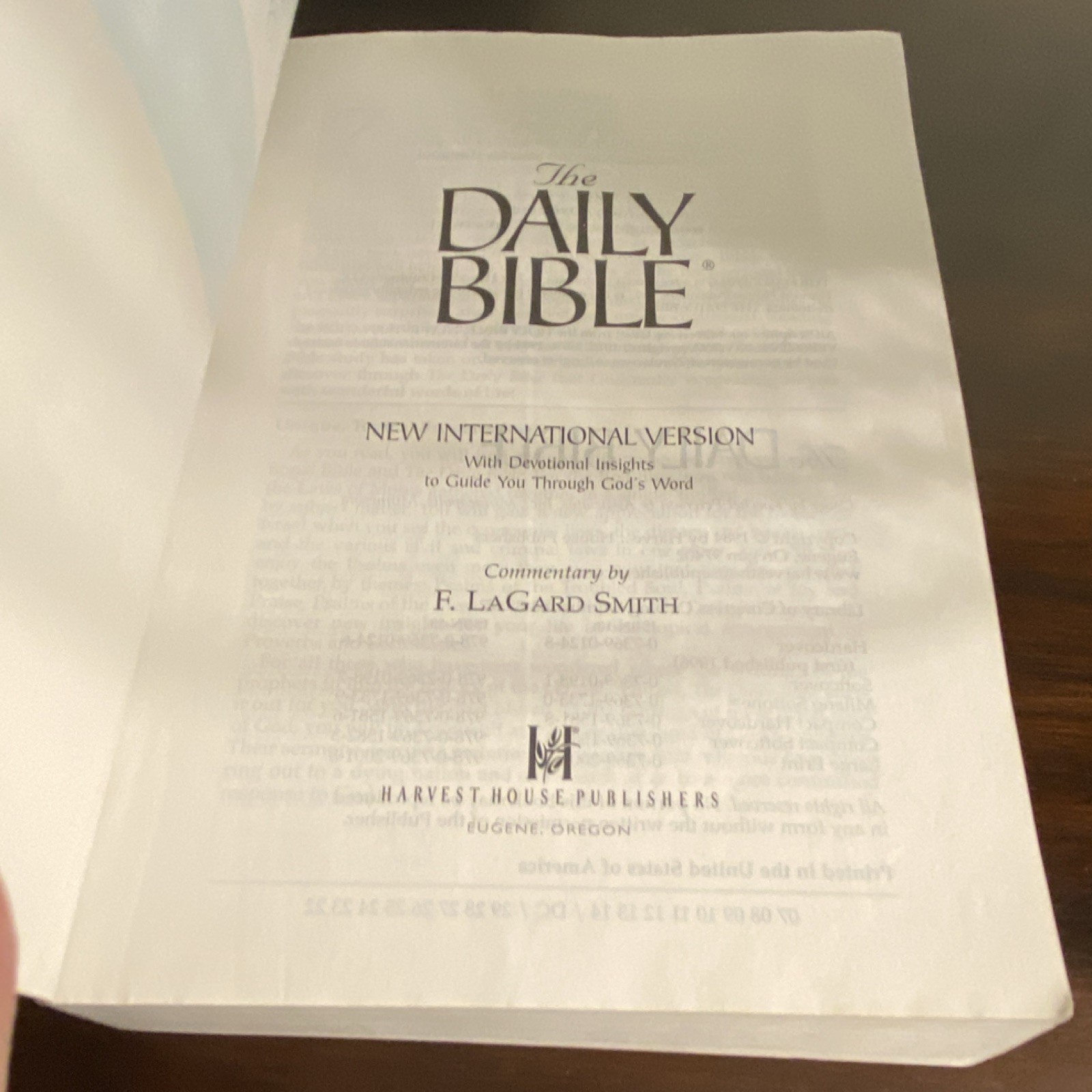 F. Lagard Smith The Daily Bible NIV Chronological 365 Readings PB 1990
