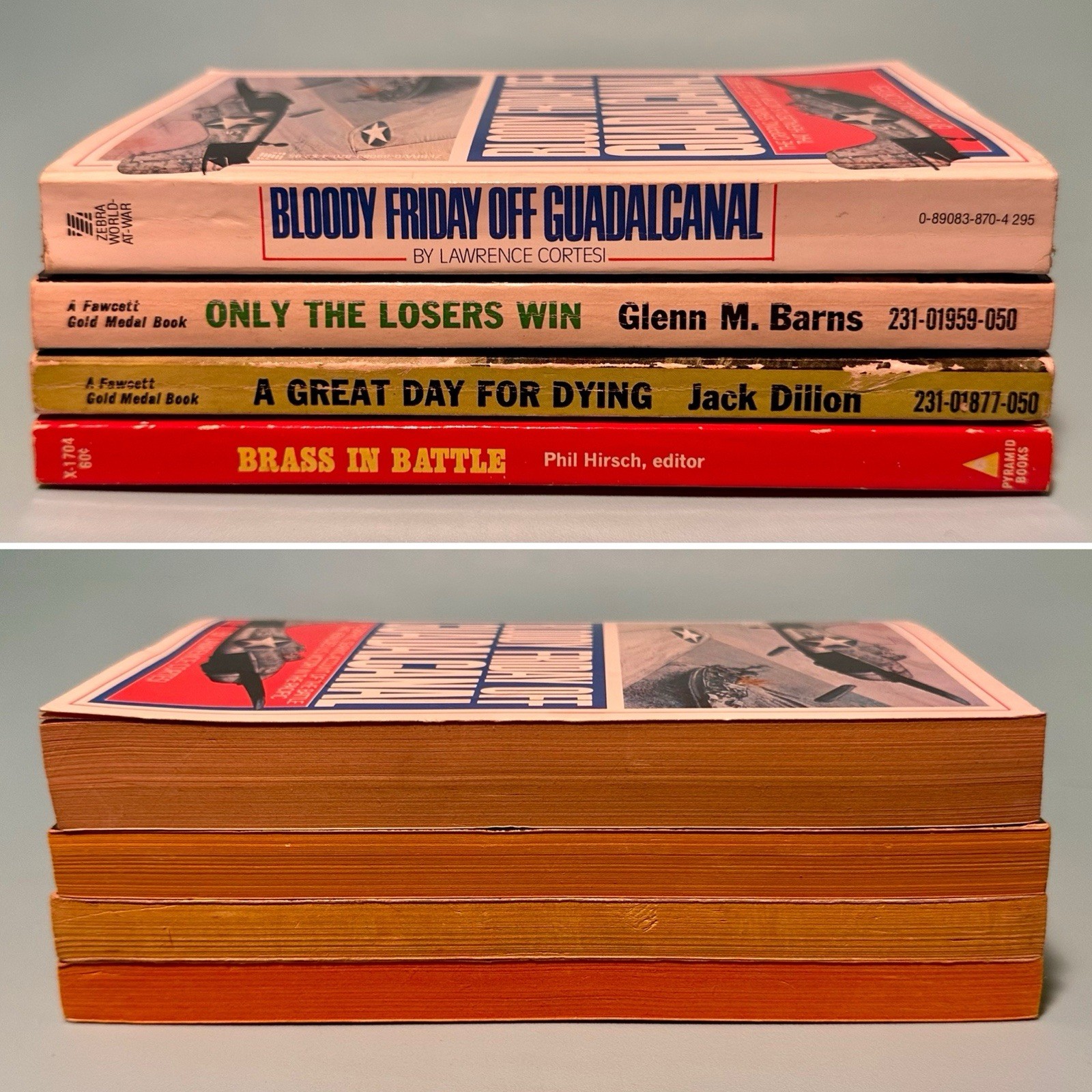 [UNREAD] Vintage Military War Spy Espionage Combat WWII Paperbacks Lot of 4 NICE
