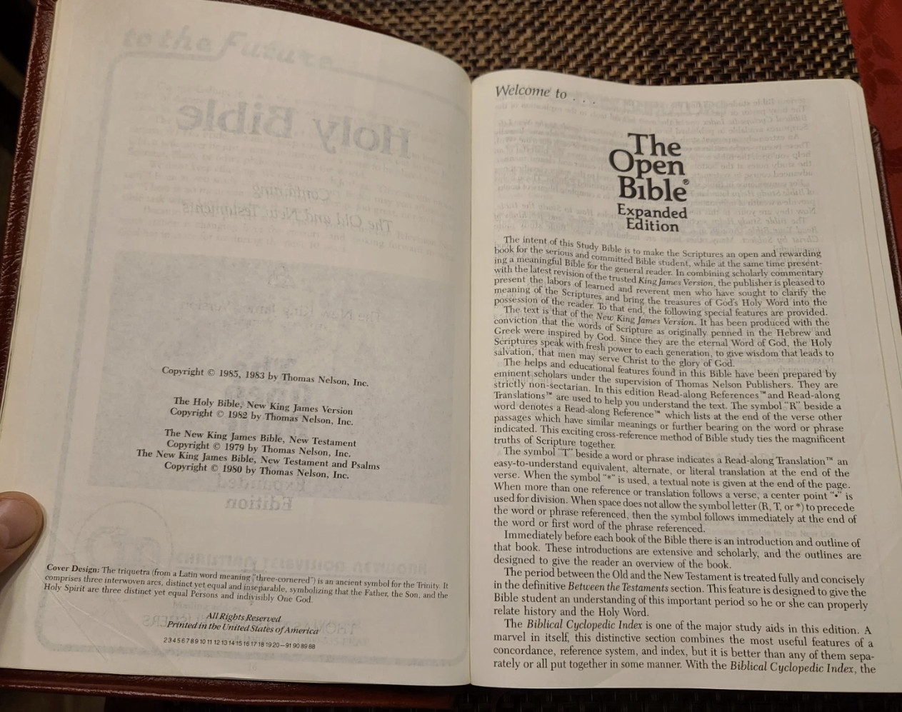 NKJV Open Bible Large Print Genuine Leather Extended Edition 10th Anniversary