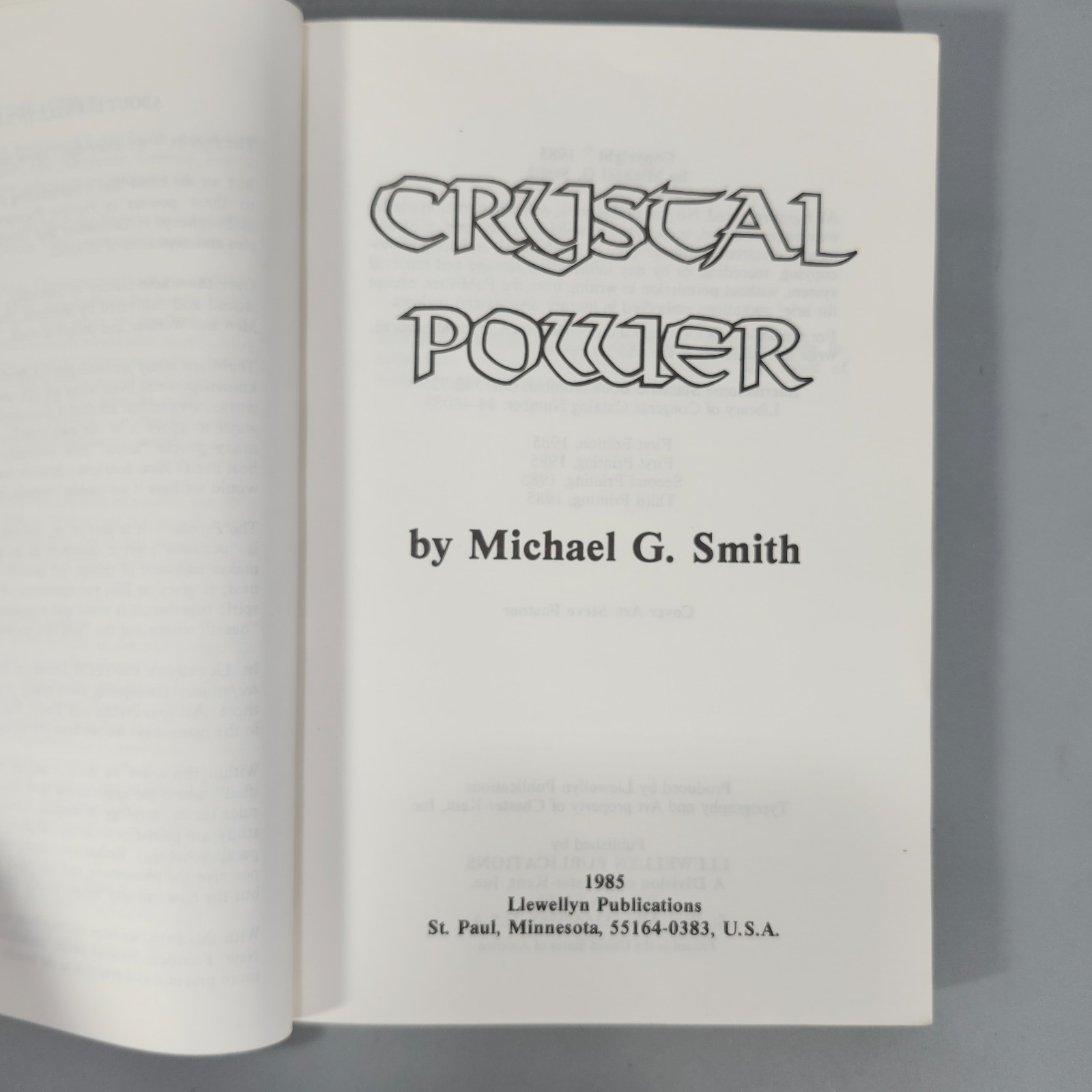 1985 Crystal Power Book Michael Smith PB Book Liewellyns PSI-Tech Series