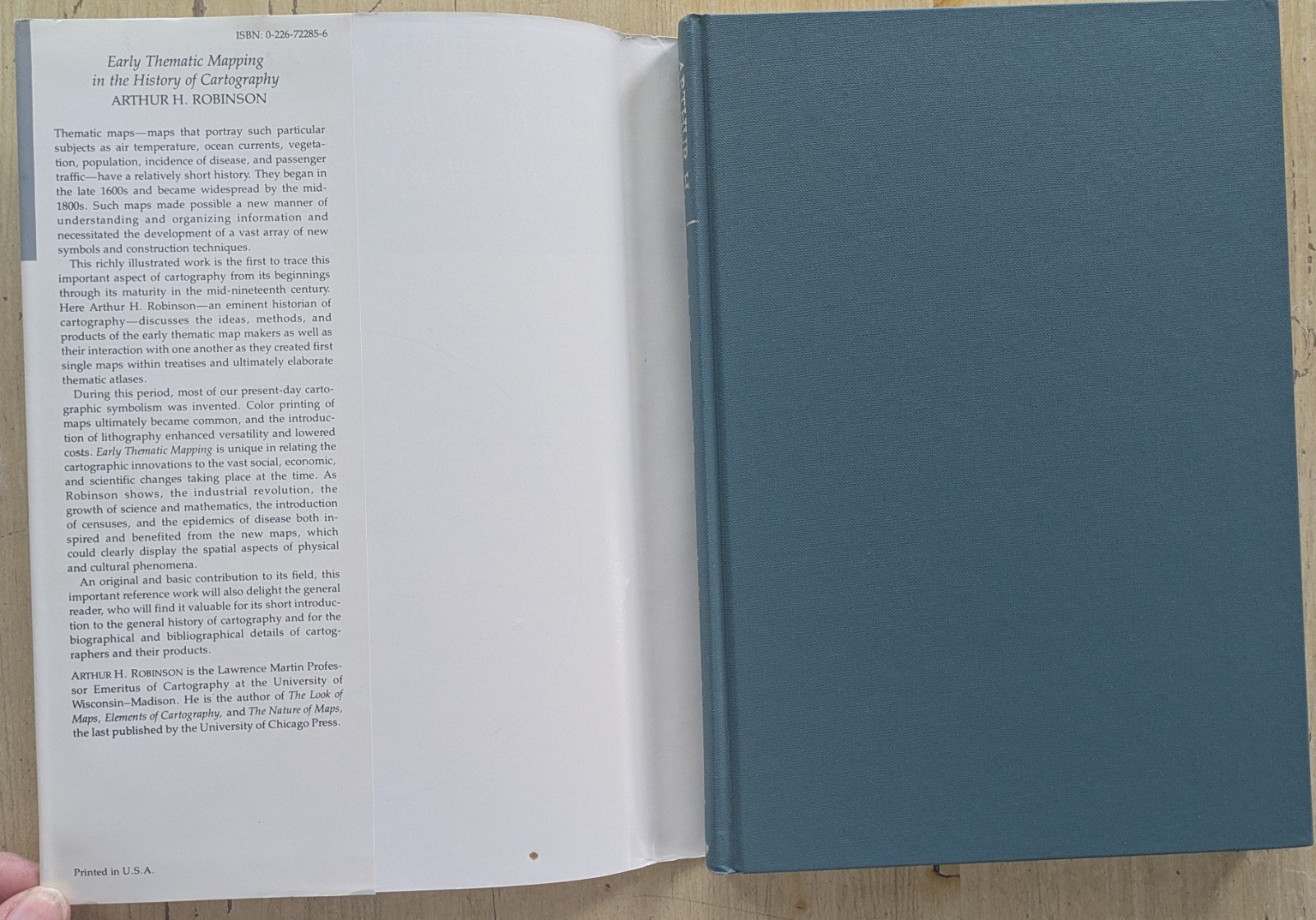 EARLY THEMATIC MAPPING IN THE HISTORY OF CARTOGRAPHY by A. Robinson(1982 HCDJ)LN