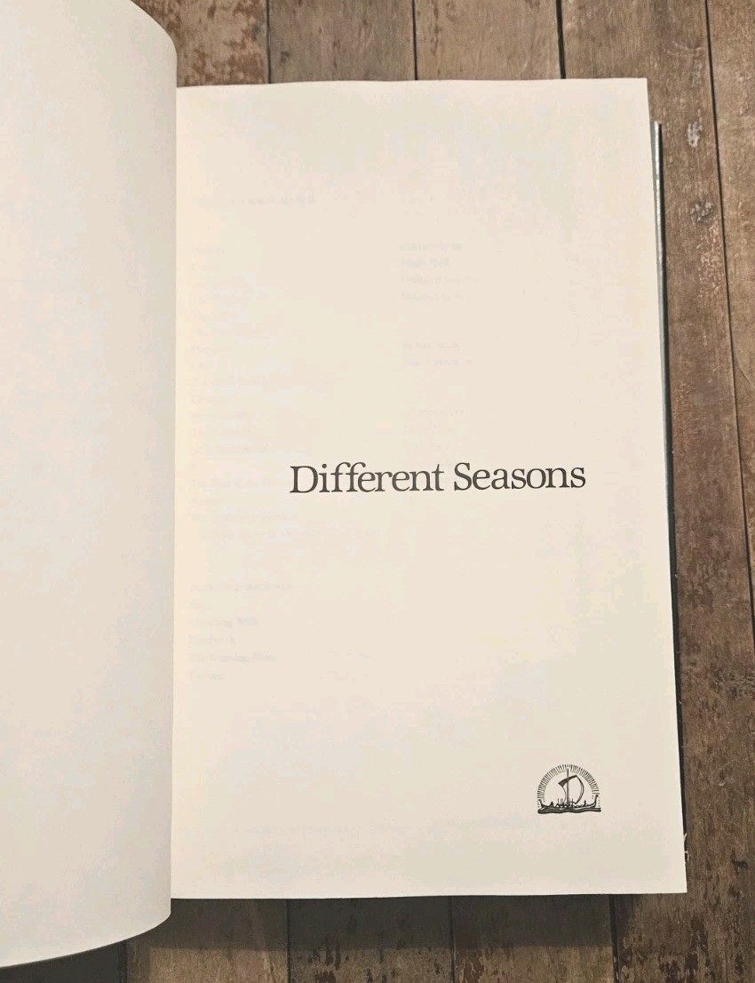 1982. Different Seasons by Stephen King | Viking HCDJ 1st Edition 10th Printing