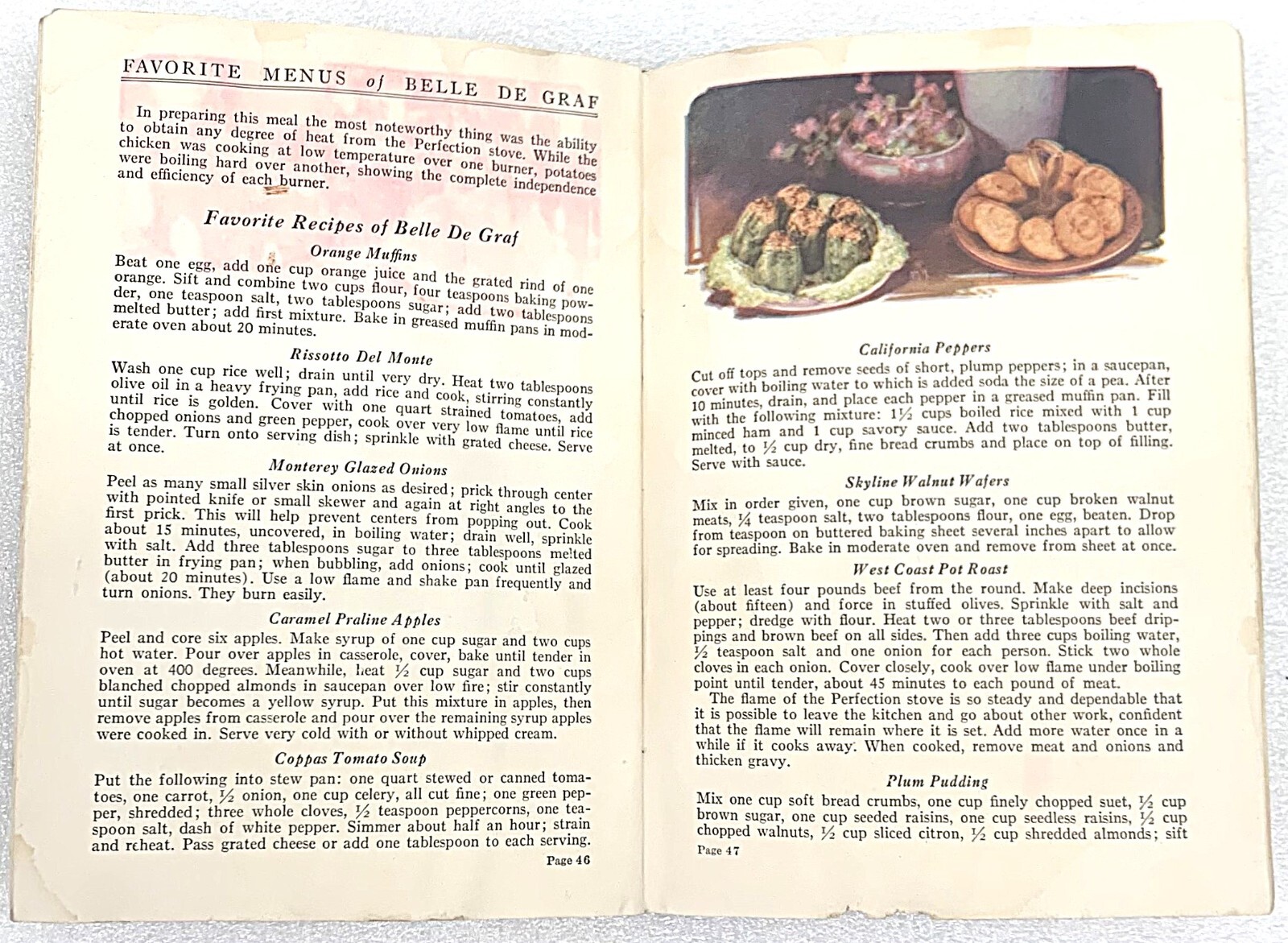 Favorite Menus & Recies of Six Famous Cooks Book 1928 61 Pages