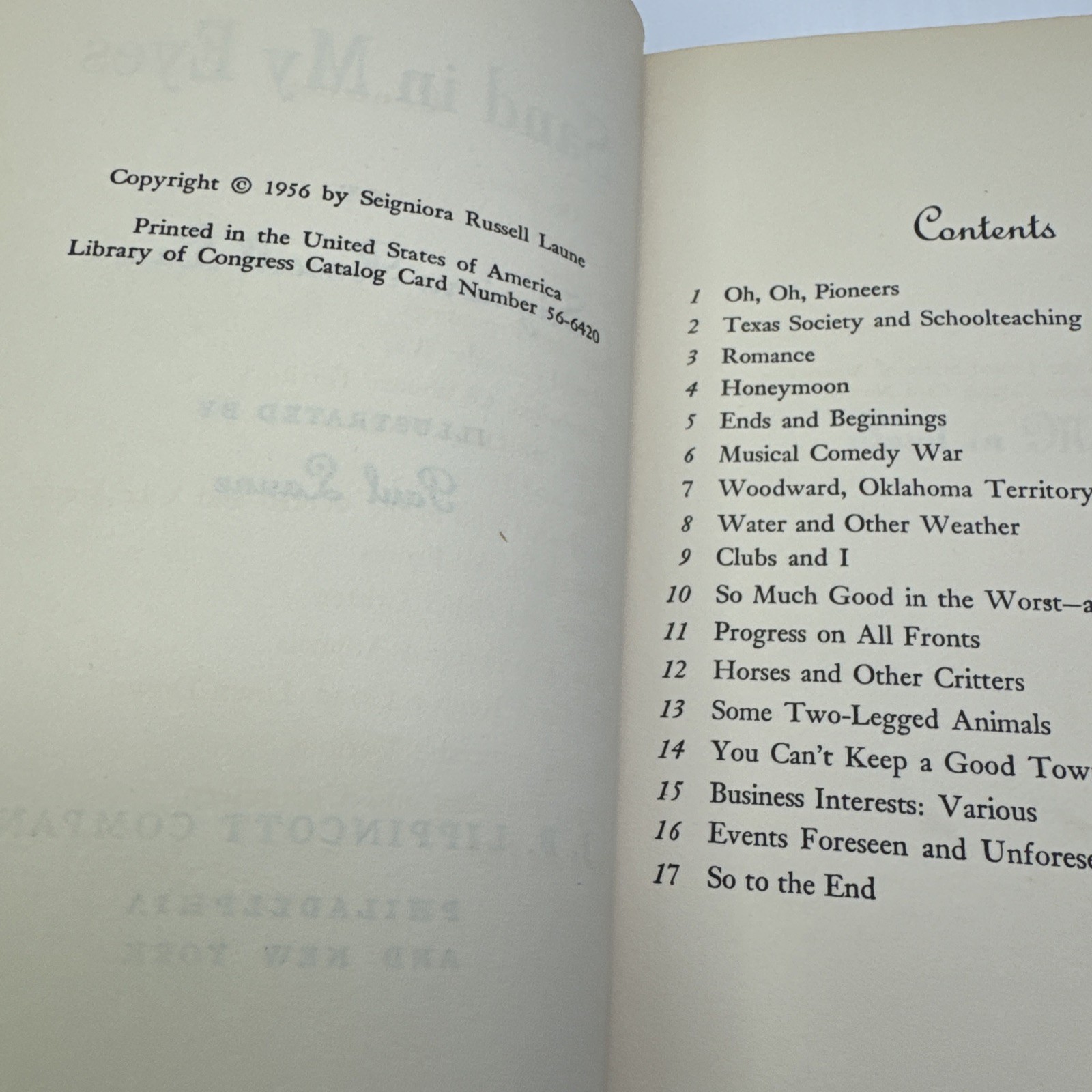Sand in my Eyes Seigniora Russell Laune 1956 HC Frontier Life Woodward Oklahoma
