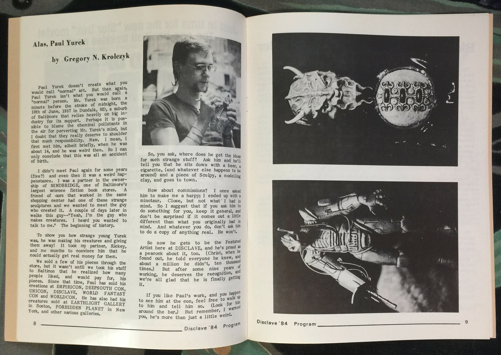 SCIENCE FICTION FANZINE DISCLAVE 1984 Sci-Fi Convention Connie Willis Paul Yurek
