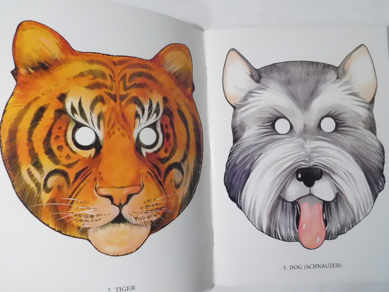 15 Cut & Make ANIMAL MASKS Book in Full Color Anthony Rao 1986 Dover