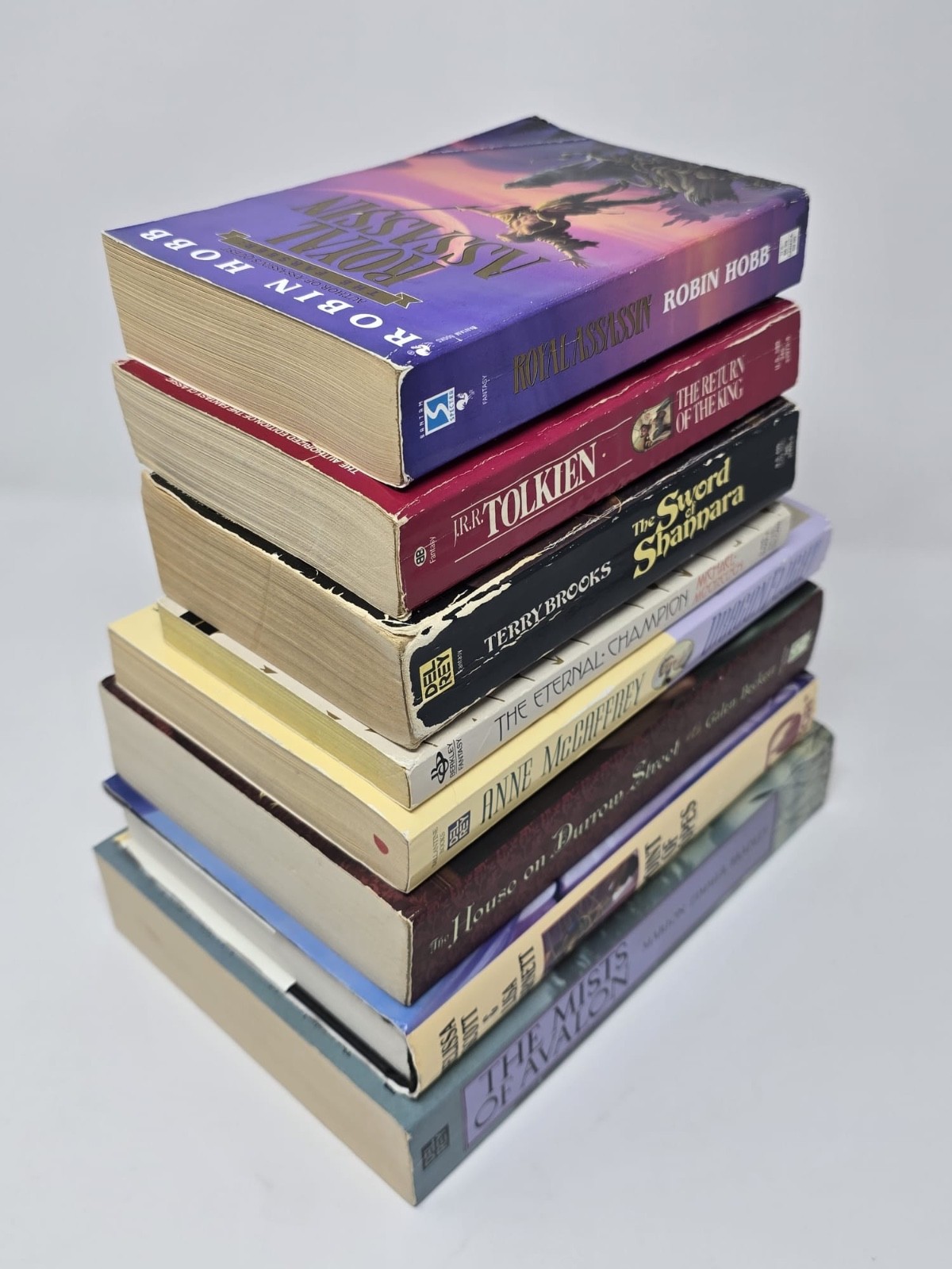 Epic Fantasy Lot of 8 – Tolkien, McCaffrey, Hobb, Brooks, Moorcock & More
