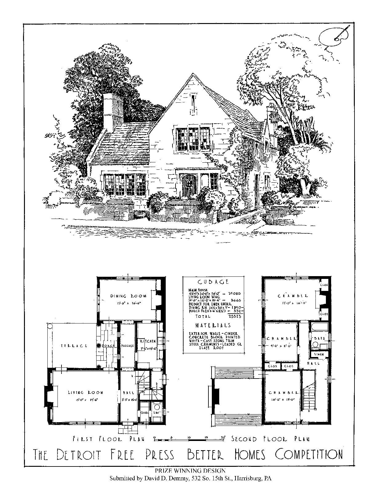 House Design Competitions – Book 11 Drawings – Detroit Free Press -1928